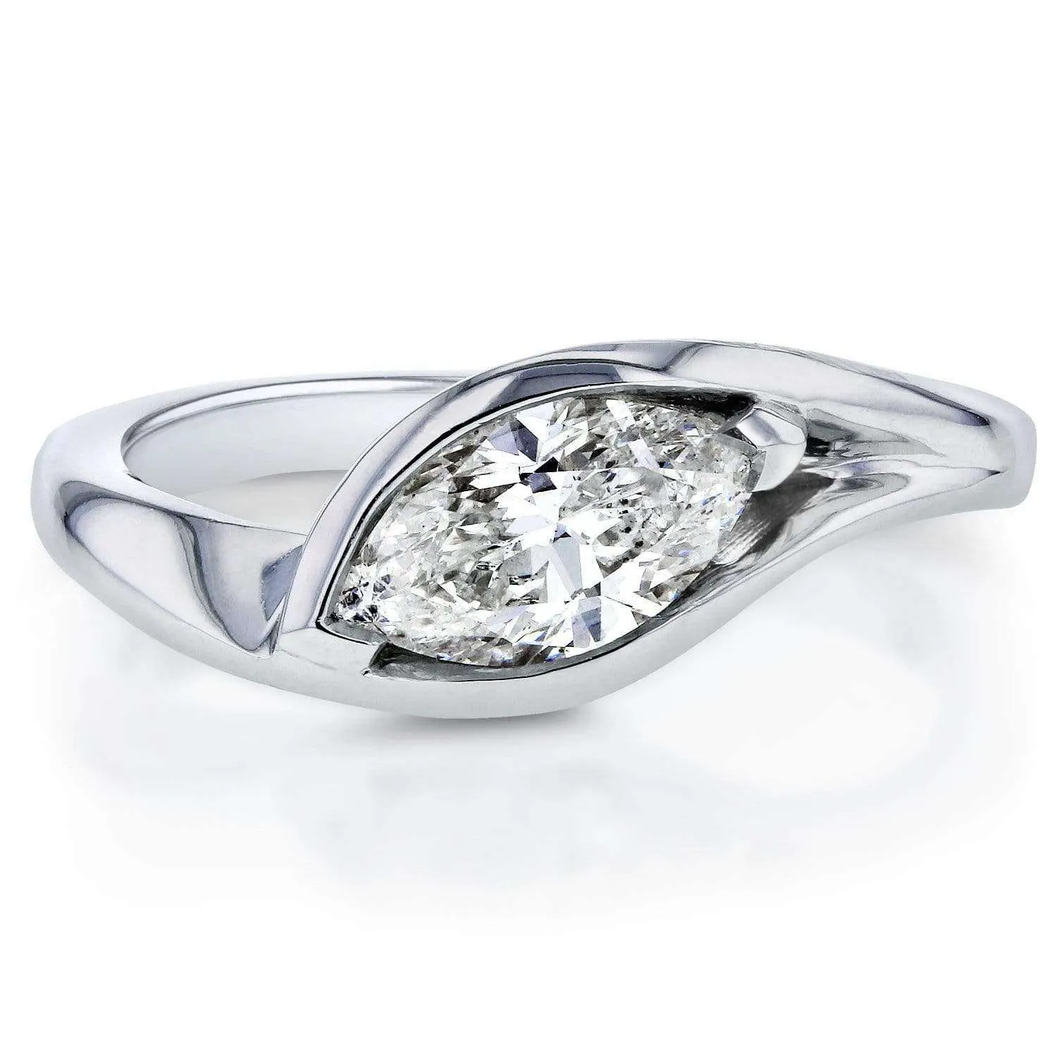 1.02ct Marquise Diamond Asymmetric Ring