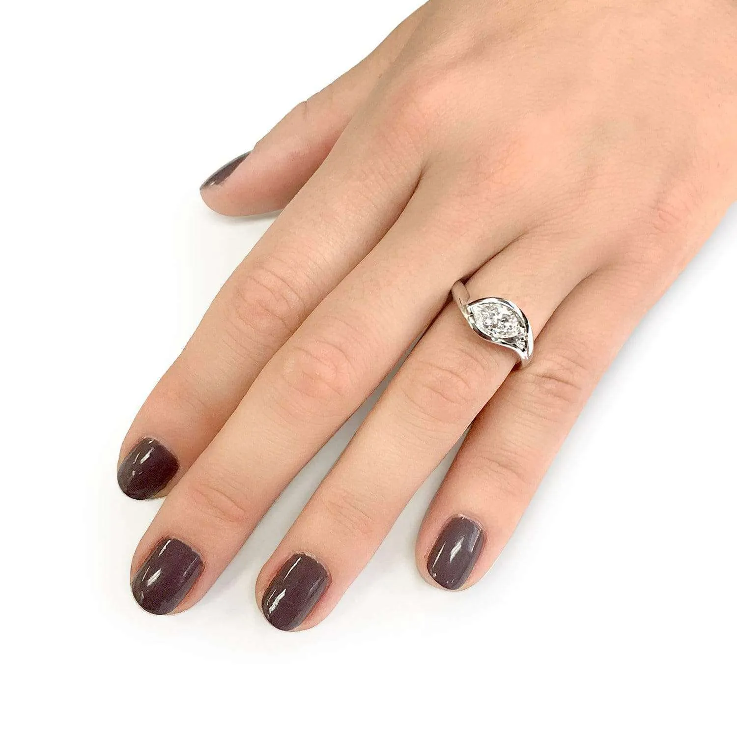 1.02ct Marquise Diamond Asymmetric Ring