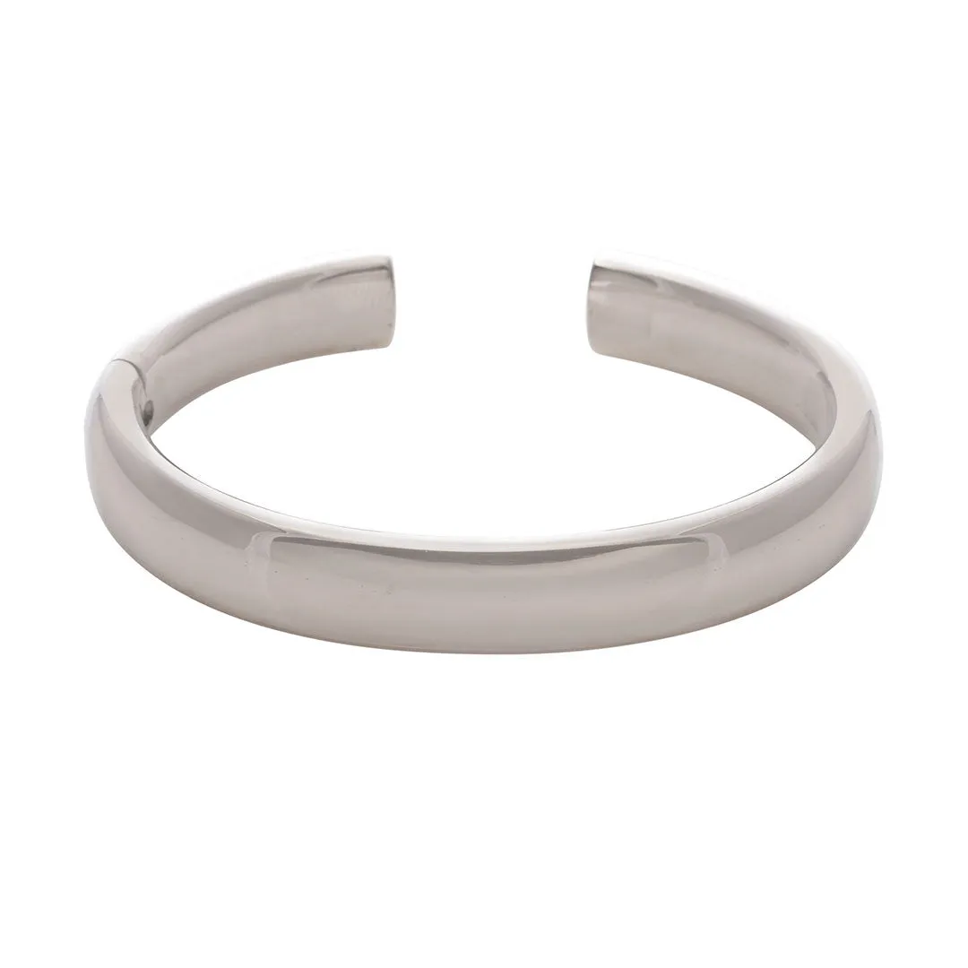 14K White Gold 10mm Open Cuff Bangle