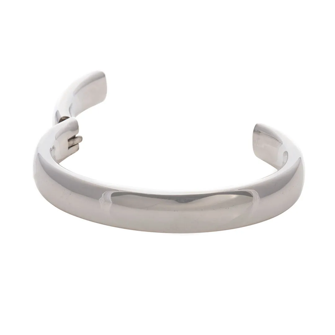 14K White Gold 10mm Open Cuff Bangle