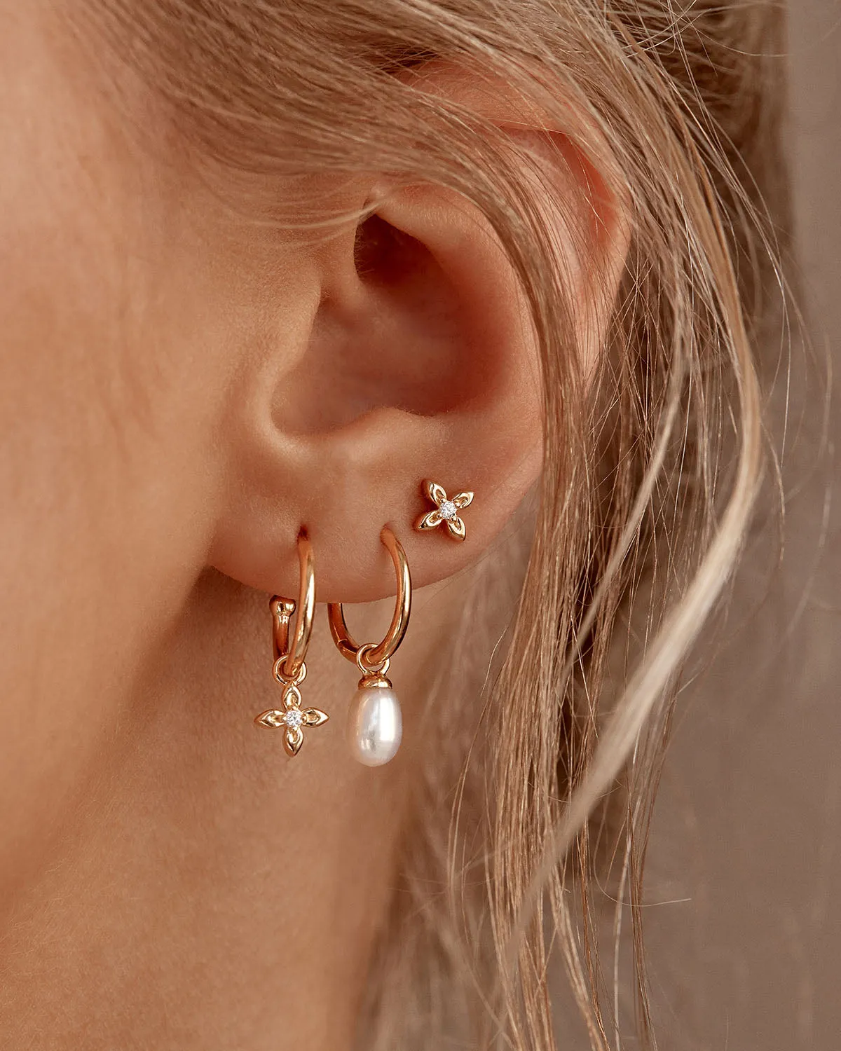18k Gold Vermeil Live in Peace Hoop Earrings