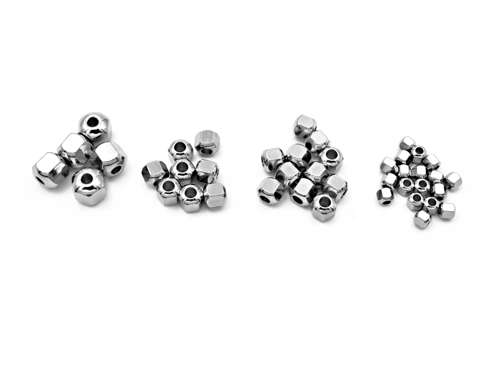 20 PCs Stainless Steel Silver Screw Roundel Plain Spacer Beads Size 4mm,6mm,8mm Jewelry Findings Supply For Jewelry Making and Wholesale