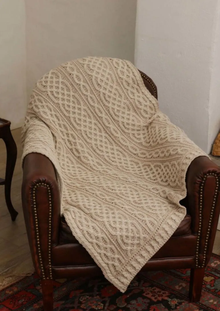 Aran Merino Blanket | Oatmeal