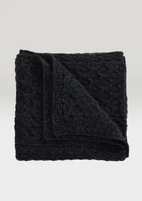 Aran Pure Wool Throw | Charcoal
