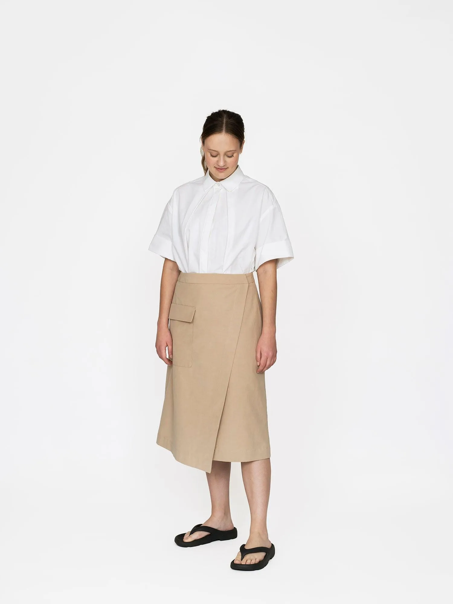 ASYMMETRIC MIDI SKIRT PATTERN