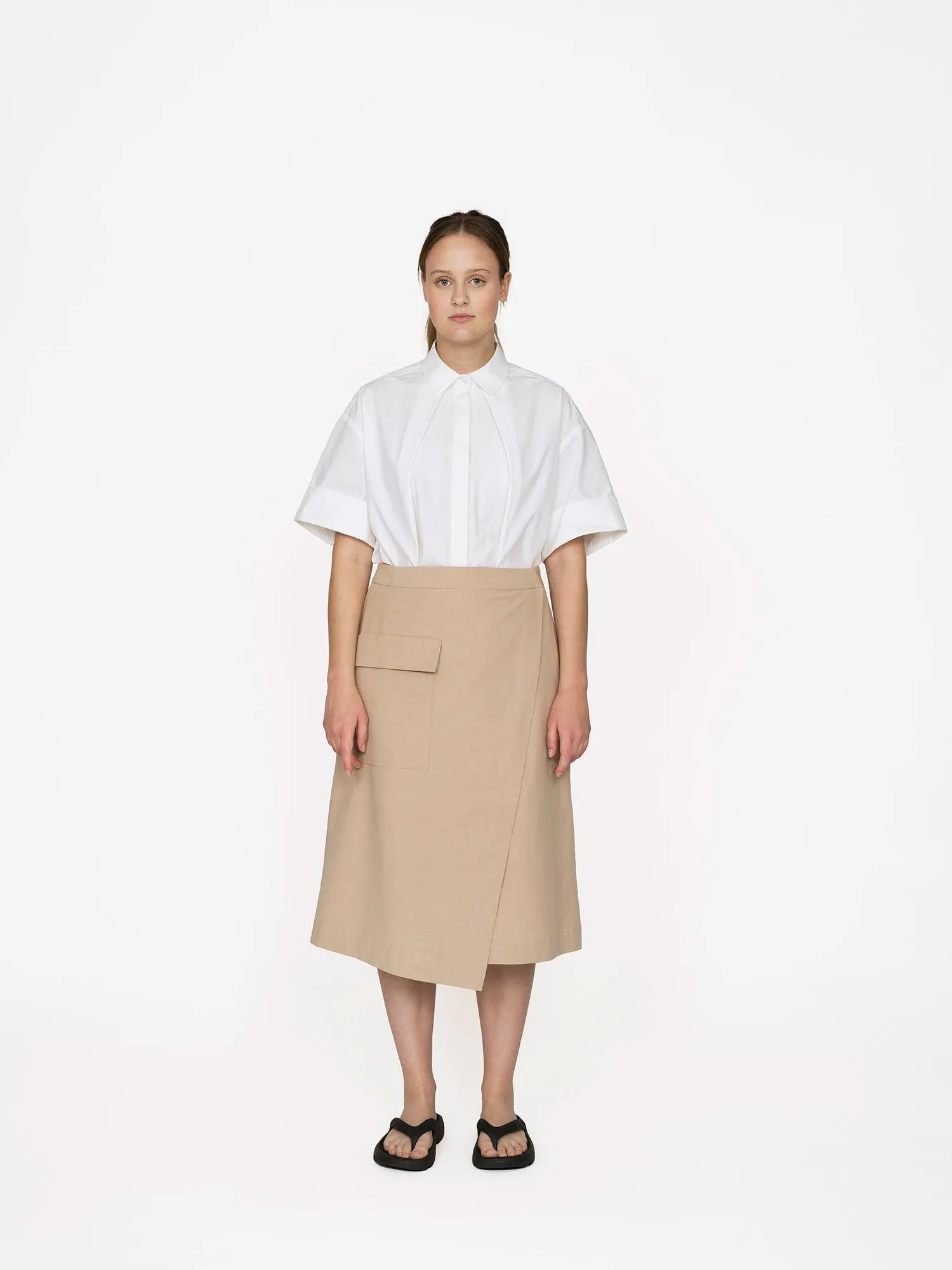ASYMMETRIC MIDI SKIRT PATTERN