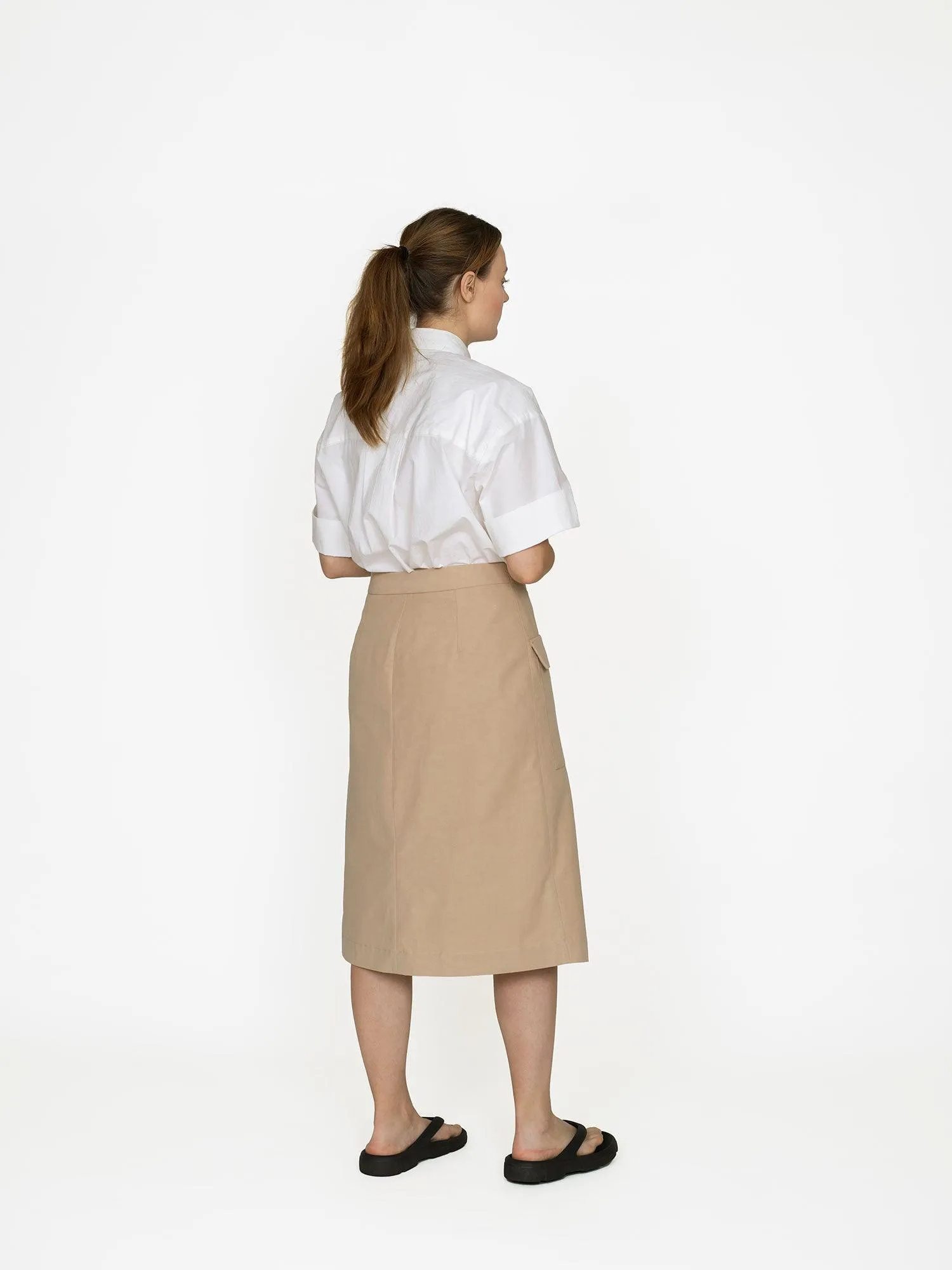 ASYMMETRIC MIDI SKIRT PATTERN