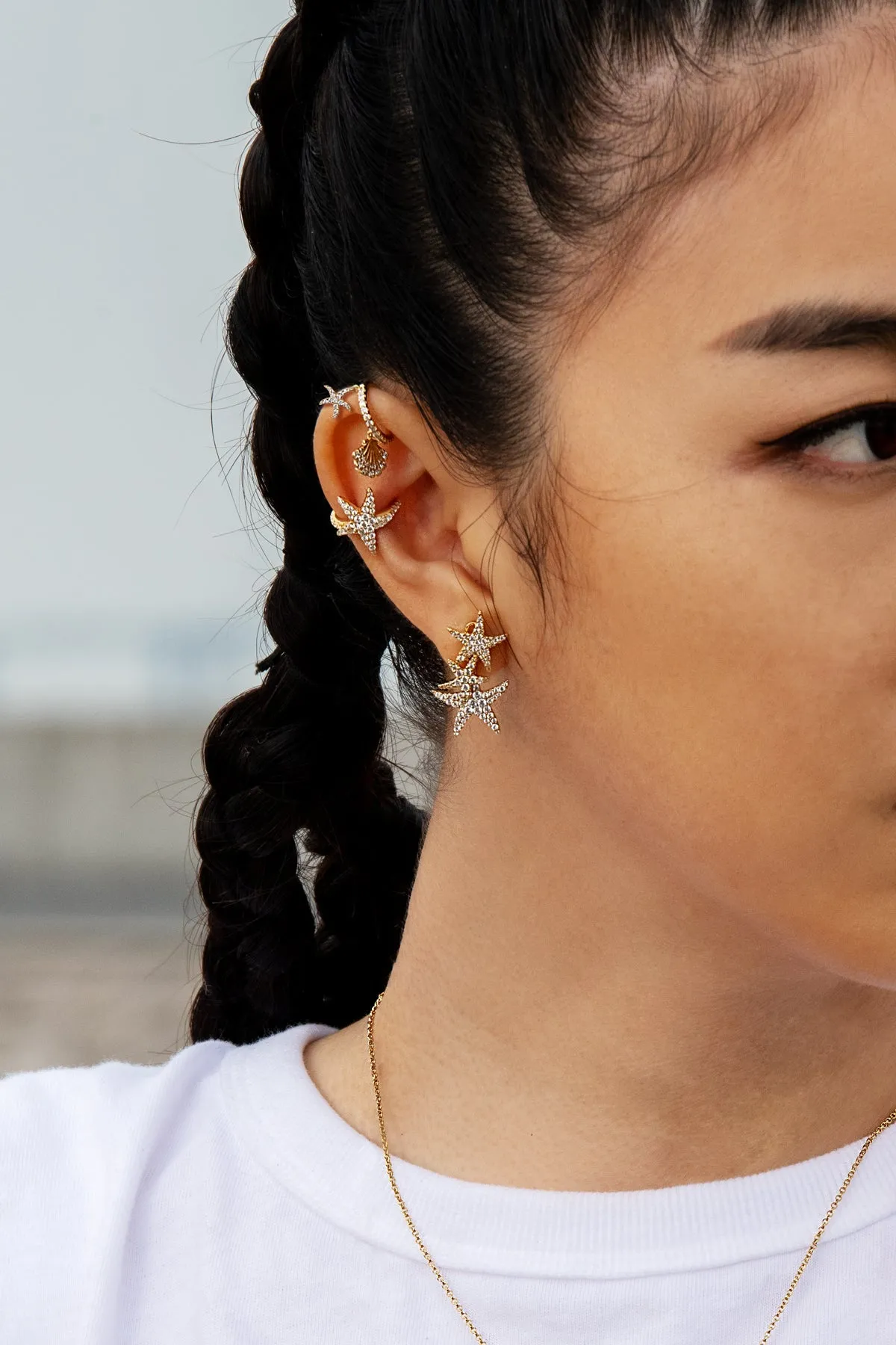 Asymmetric Starfish Earrings