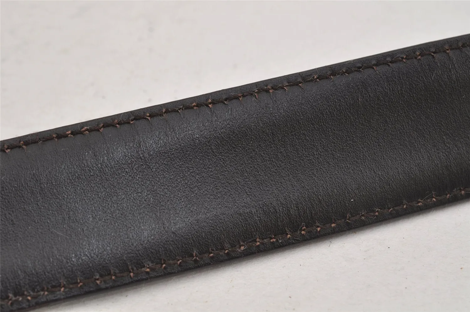 Auth GUCCI Interlocking G Belt GG Canvas Leather 85cm 33.5" 114874 Brown 6071J