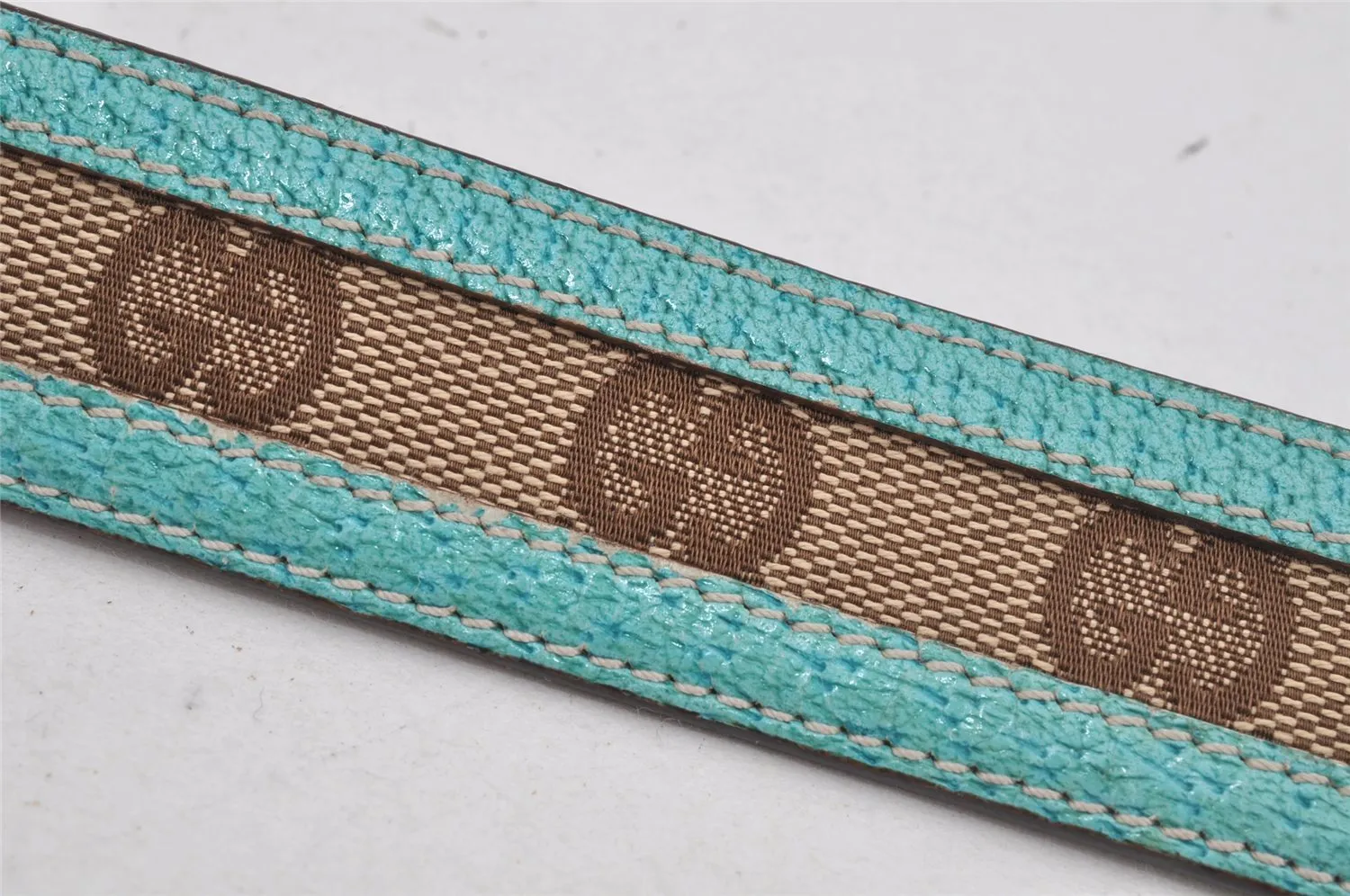 Auth GUCCI Interlocking G Belt GG Canvas Leather 85cm 33.5" 114874 Brown 6071J
