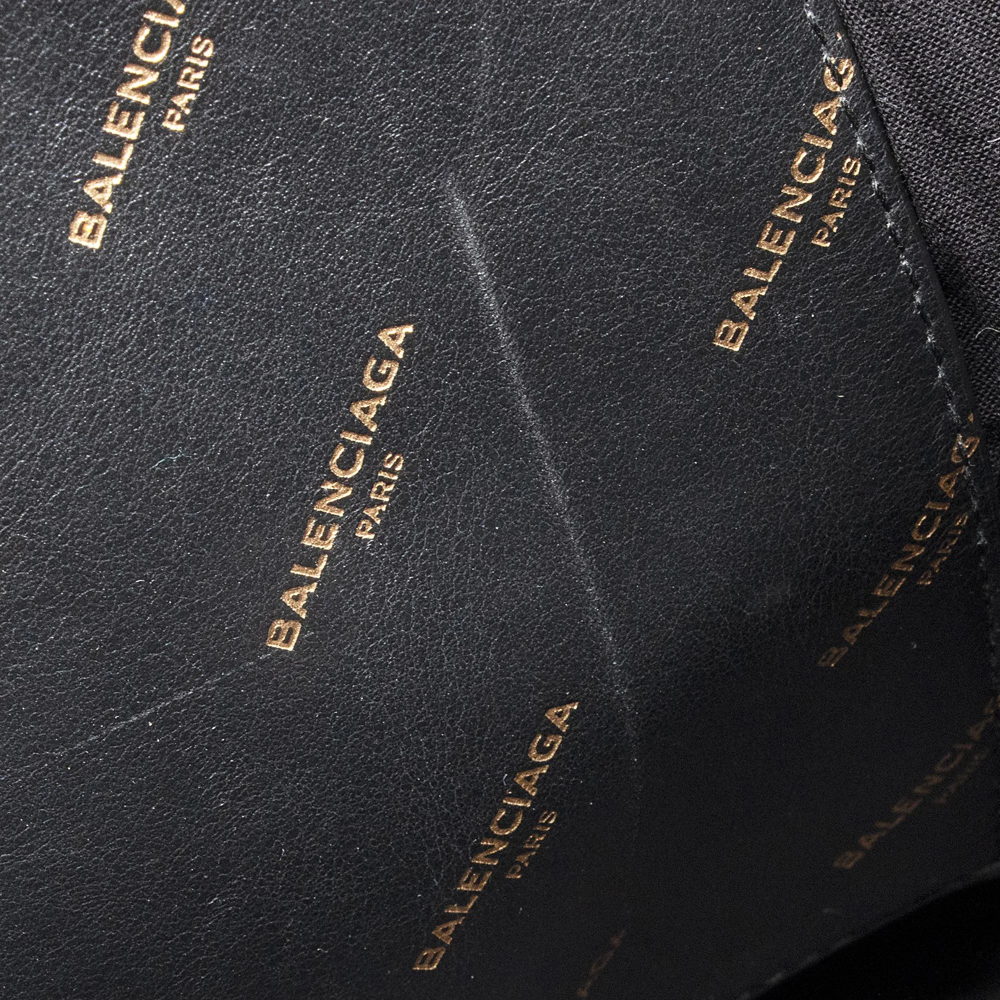 Balenciaga Leather Logo Bazar Large Tote (SHF-22215)