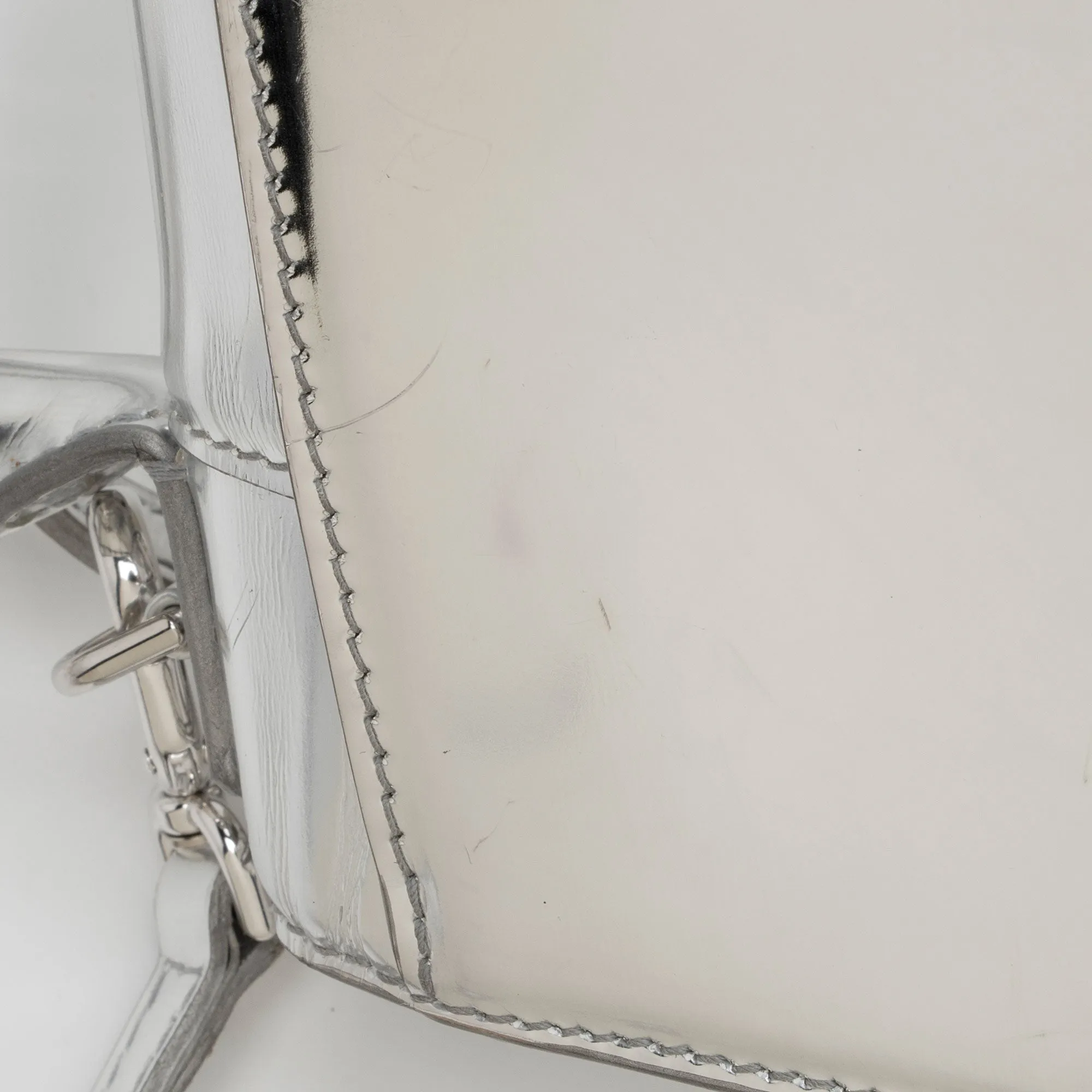 Balenciaga Metallic Calfskin Hourglass XS Top Handle (SHF-jIgLTj)
