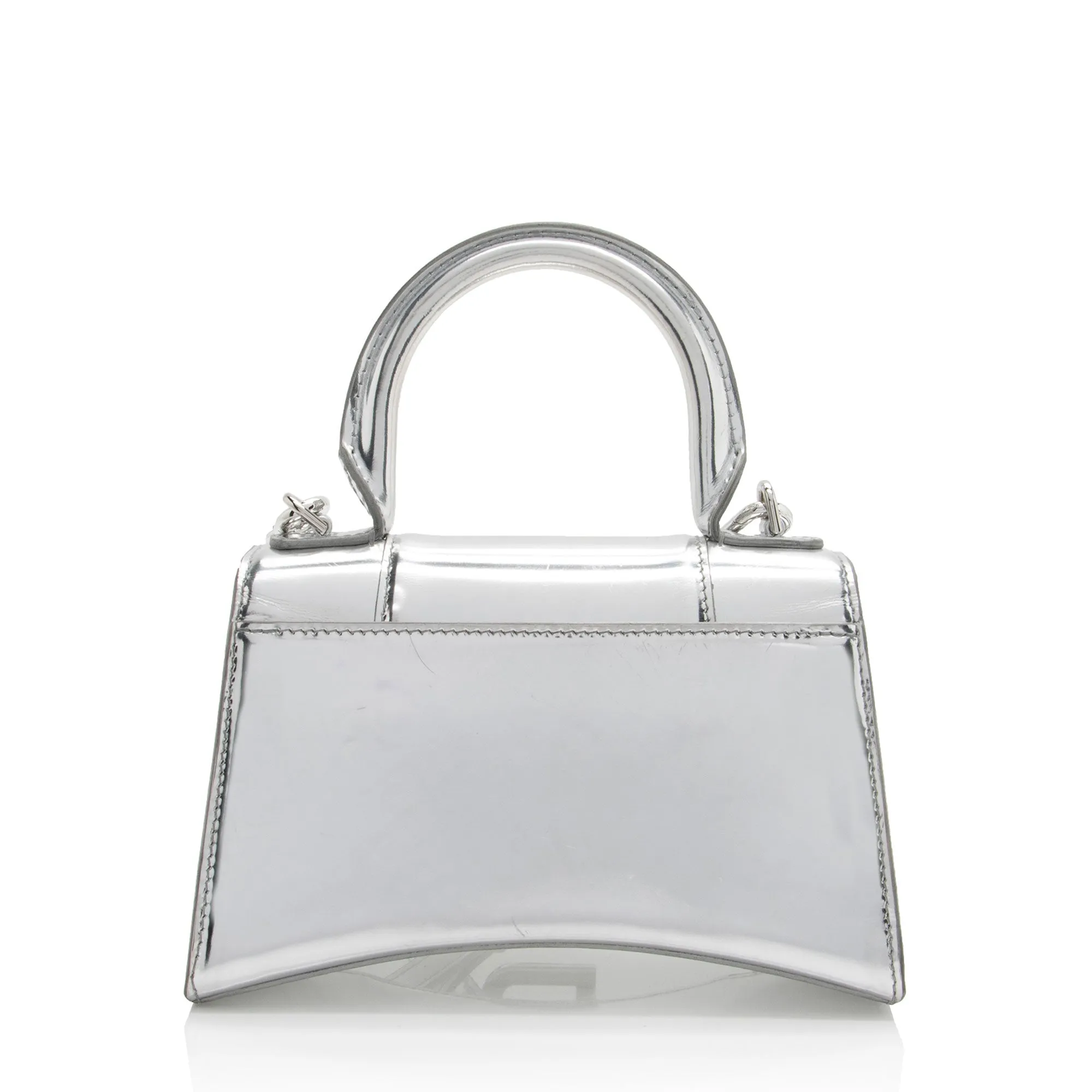 Balenciaga Metallic Calfskin Hourglass XS Top Handle (SHF-jIgLTj)