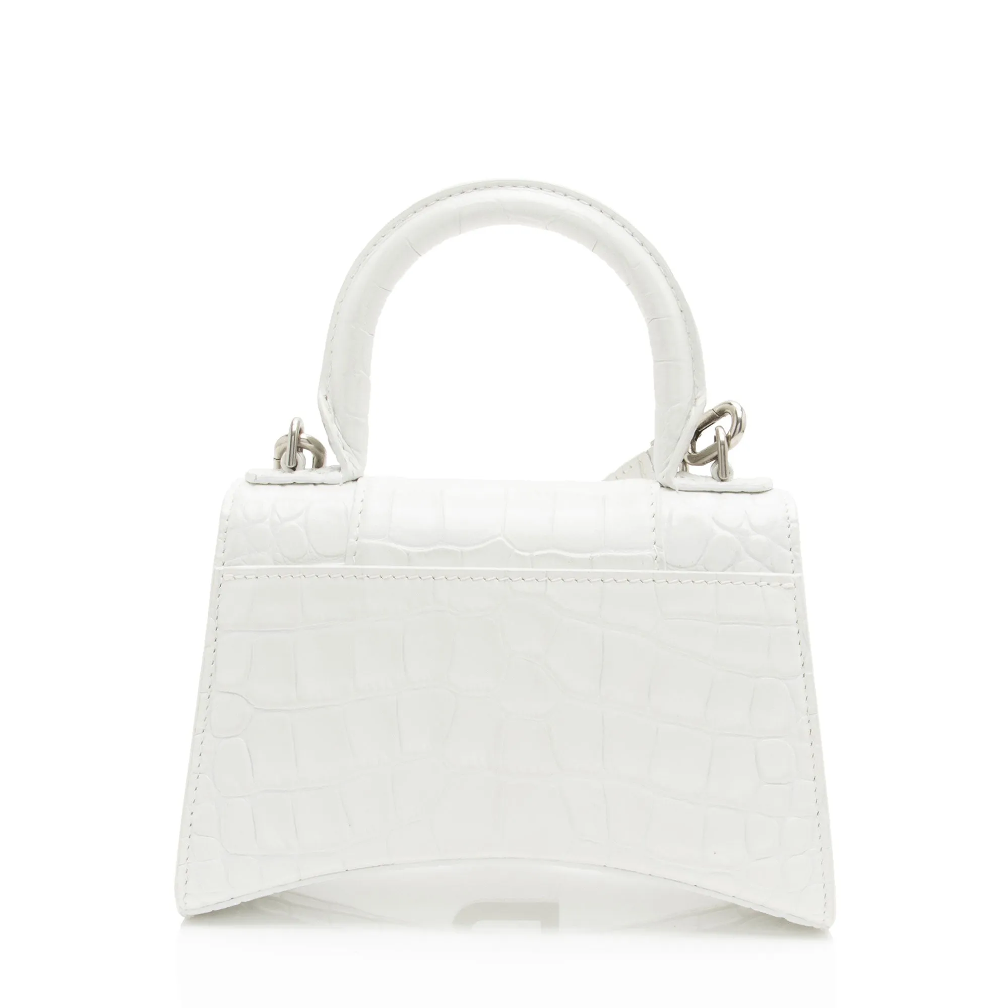 Balenciaga Shiny Croc Embossed Calfskin Hourglass XS Top Handle (SHF-phP4Bs)