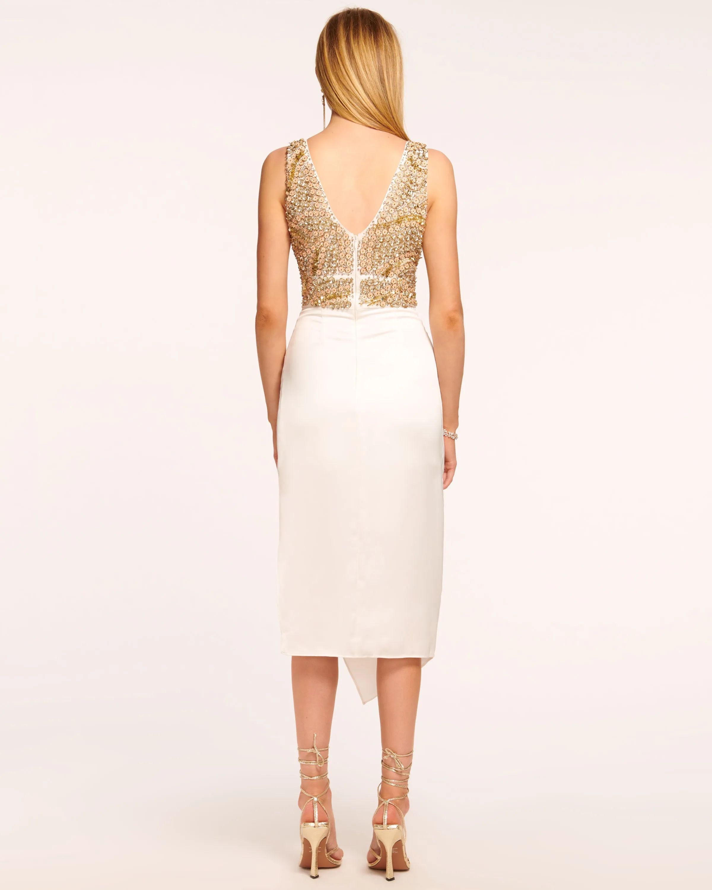 Berta Hand Beaded Midi Dress