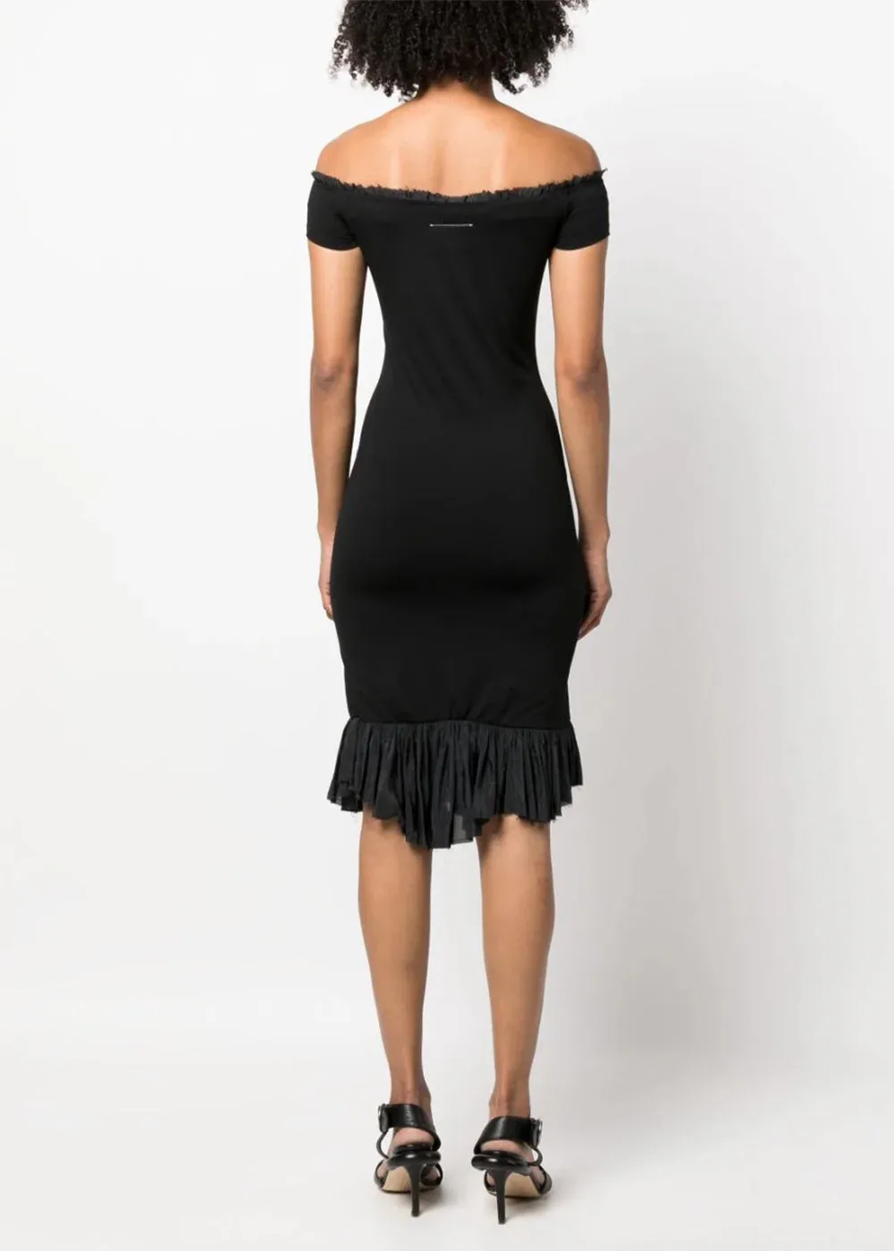 Black Asymmetric Off-Shoulder Dress