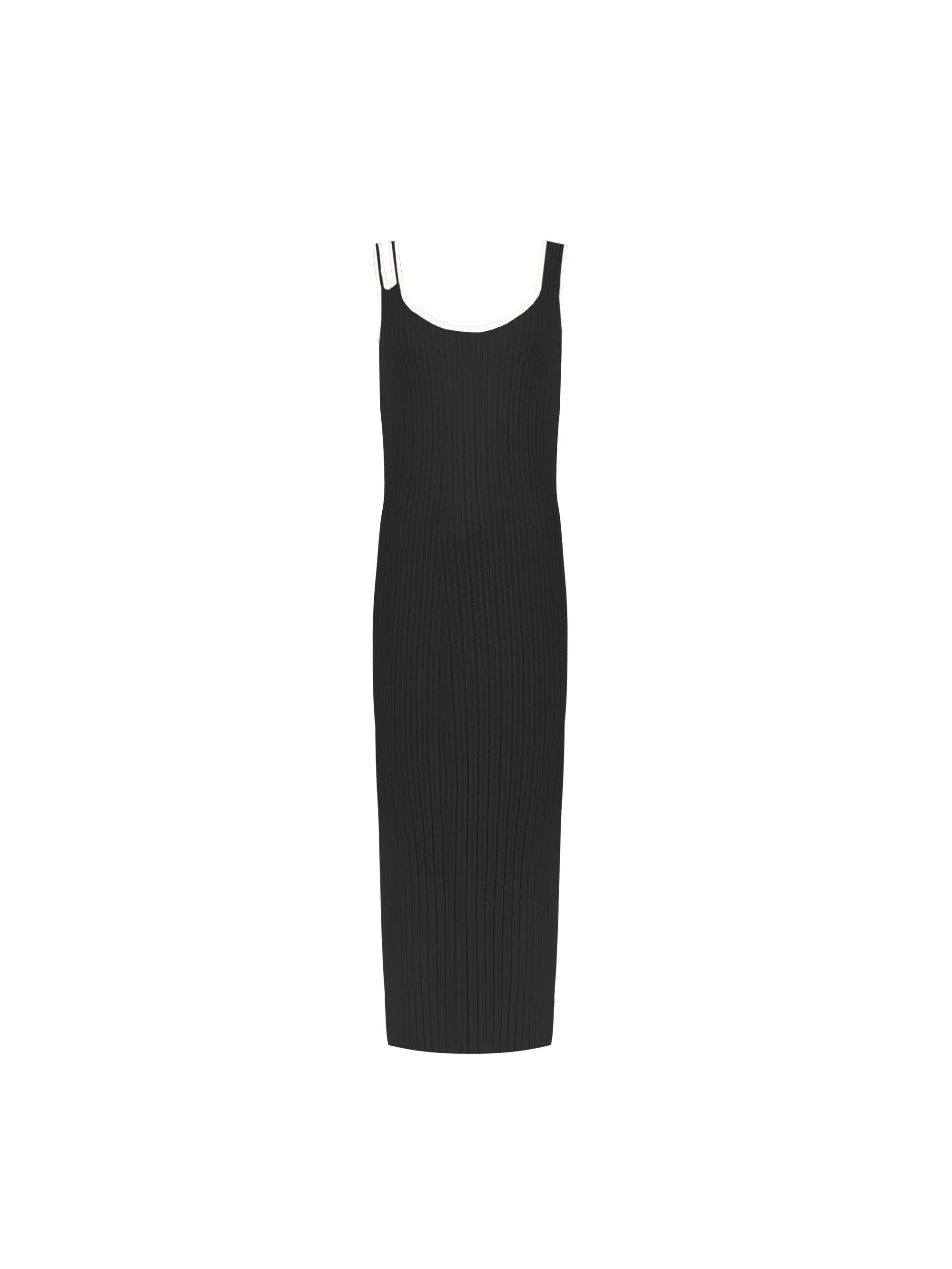 Black Contrast Cut Out Shoulder Knit Dress