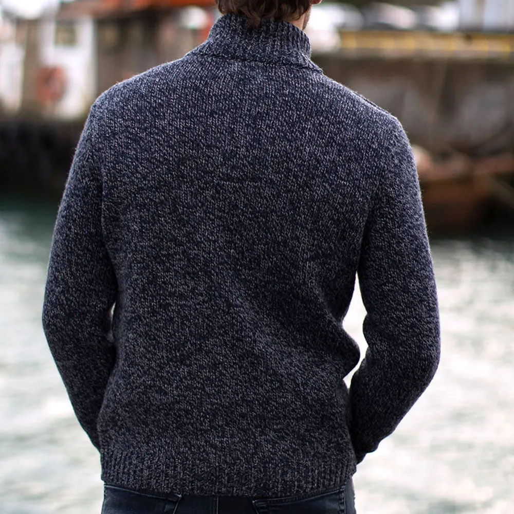Charcoal Chunky Half Zip Sweater