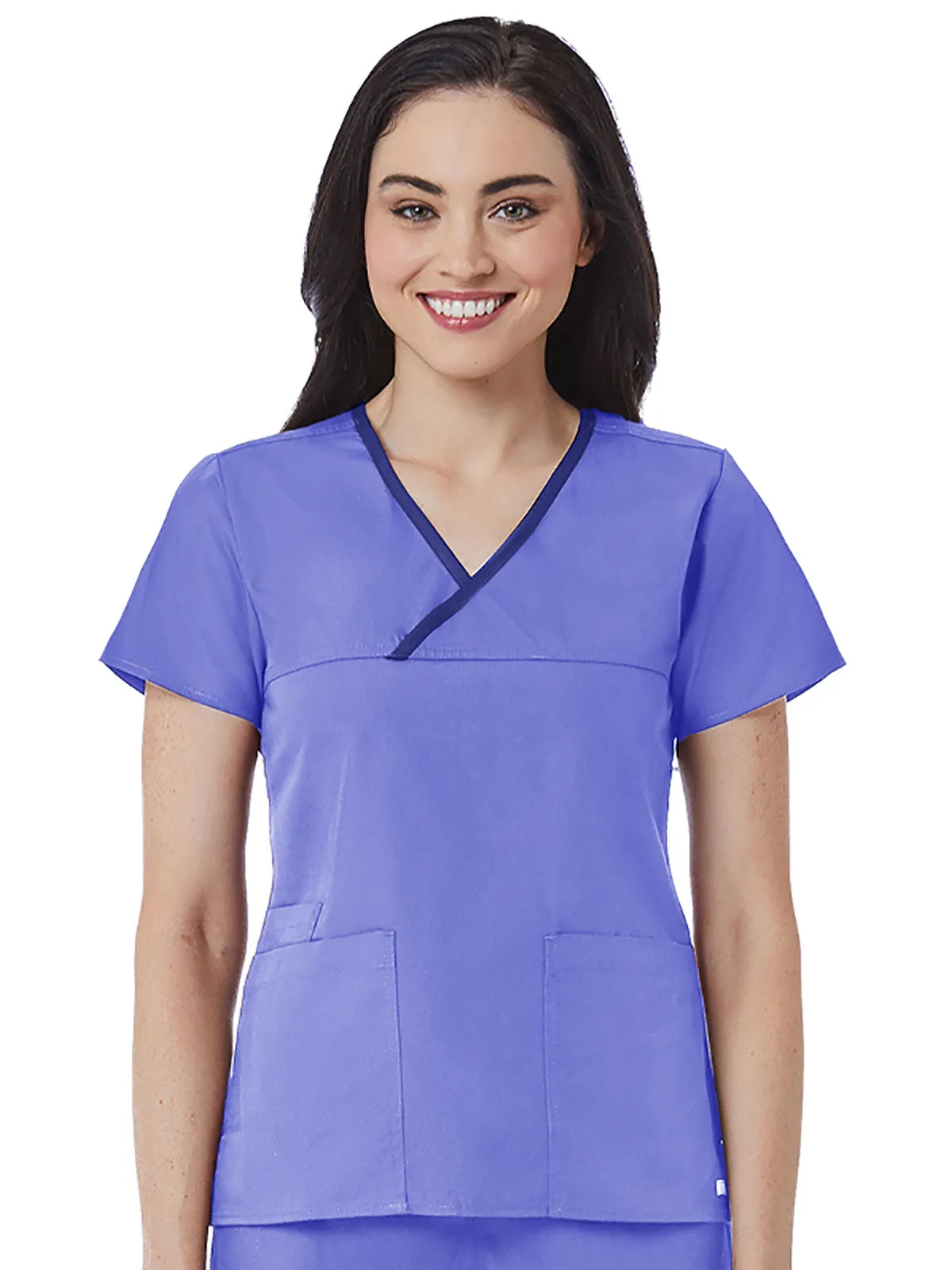Core - Women's Contrast Mock Wrap Top