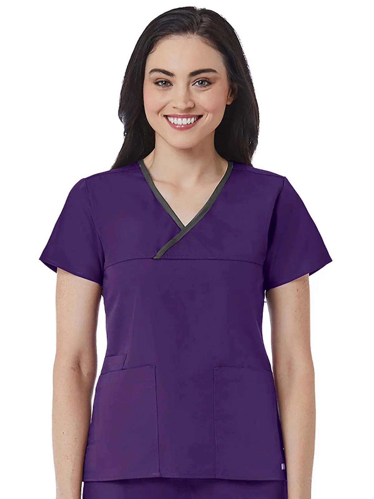 Core - Women's Contrast Mock Wrap Top