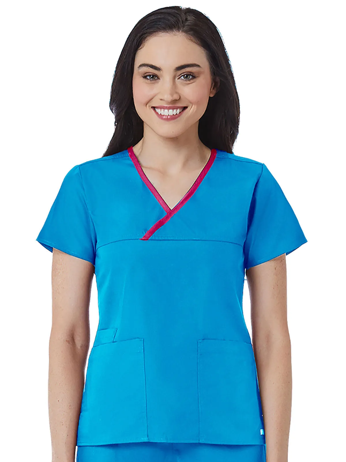 Core - Women's Contrast Mock Wrap Top