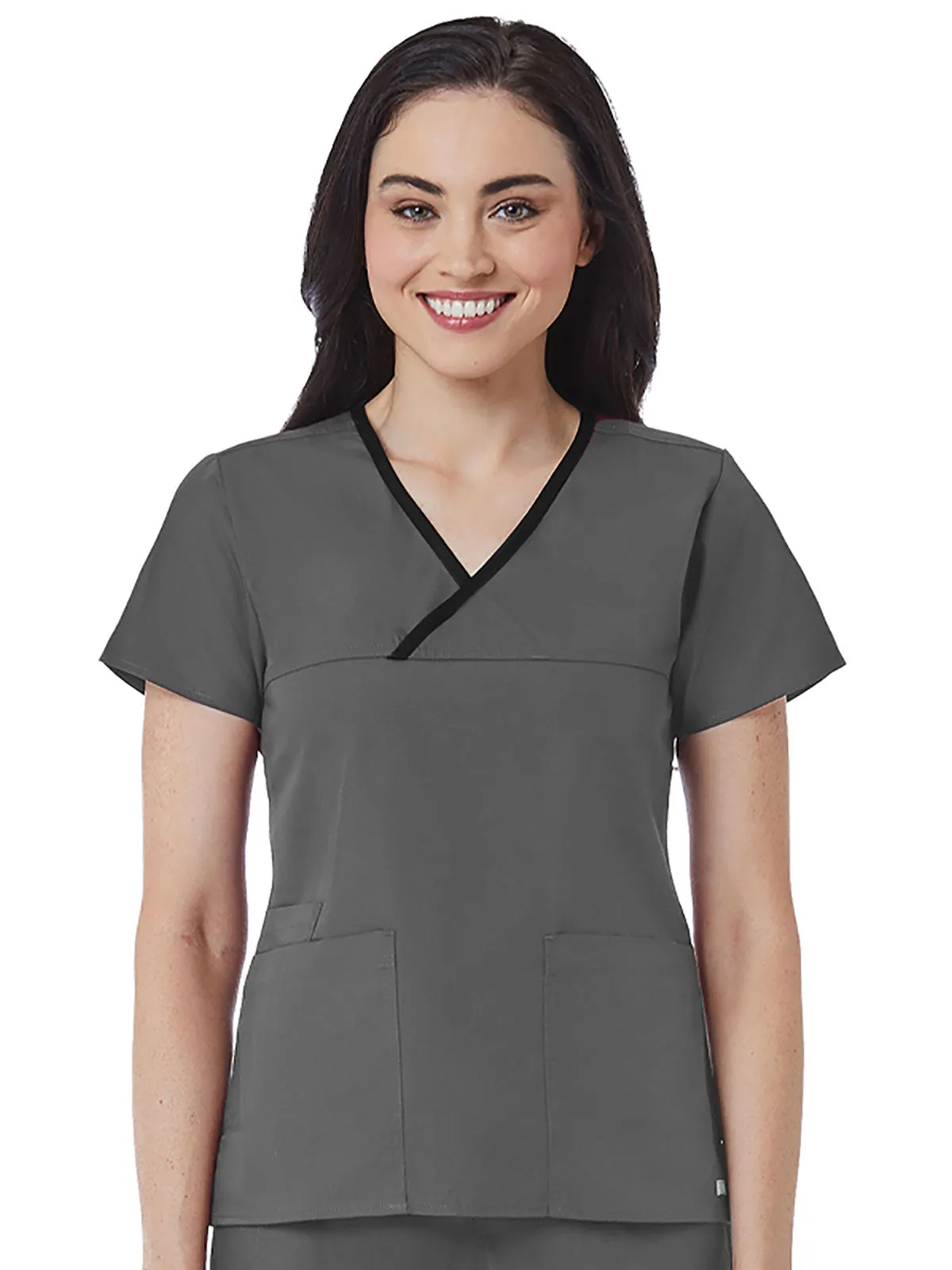 Core - Women's Contrast Mock Wrap Top