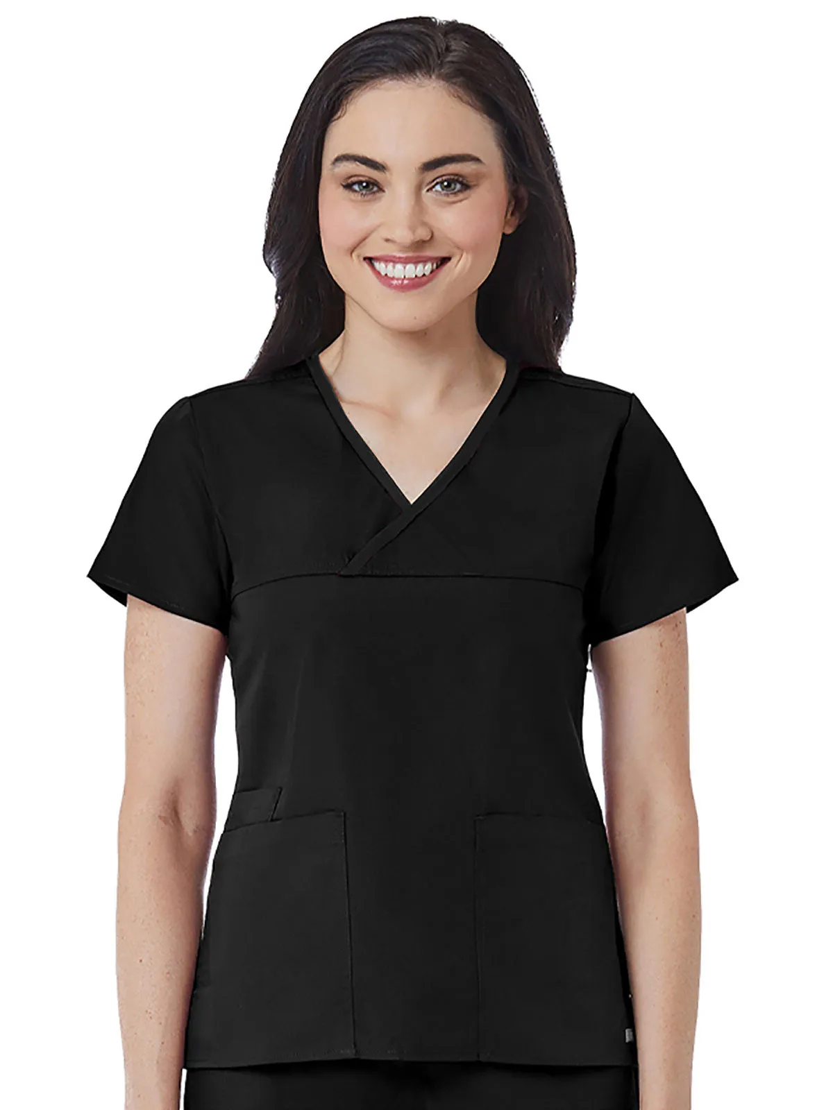 Core - Women's Contrast Mock Wrap Top