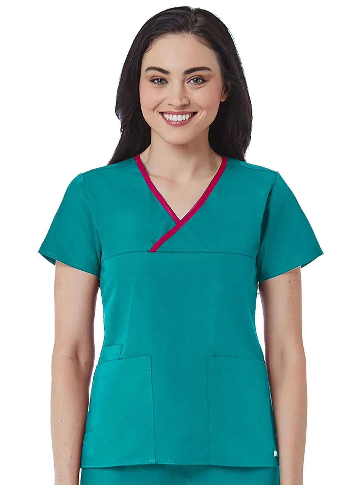 Core - Women's Contrast Mock Wrap Top