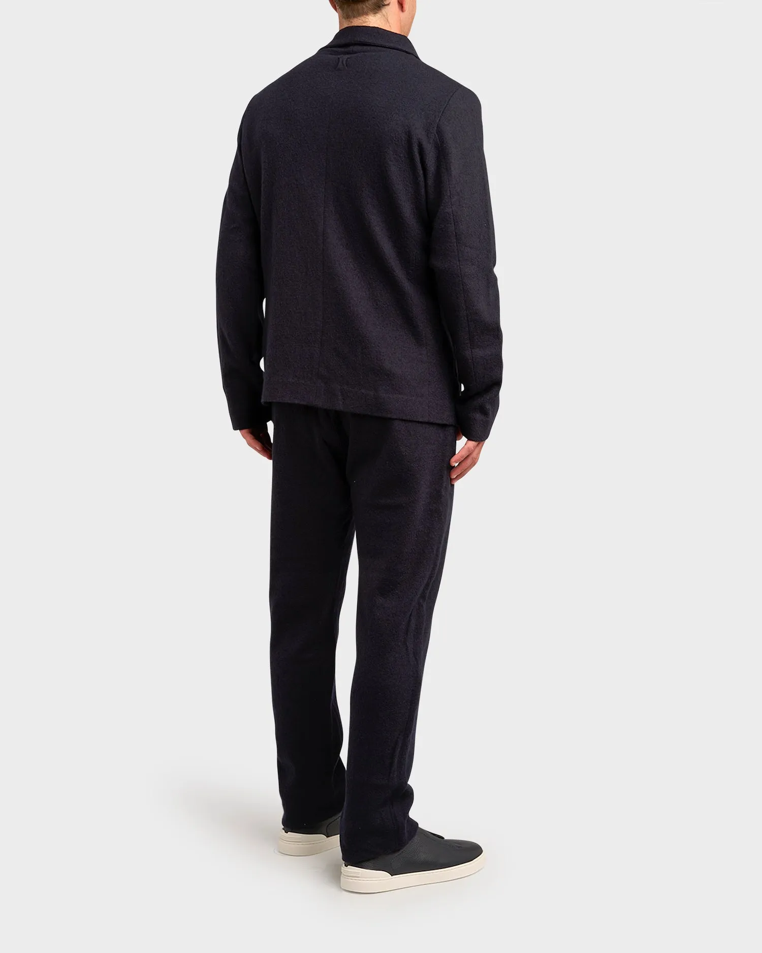 Dark Blue Boiled Wool Jacket