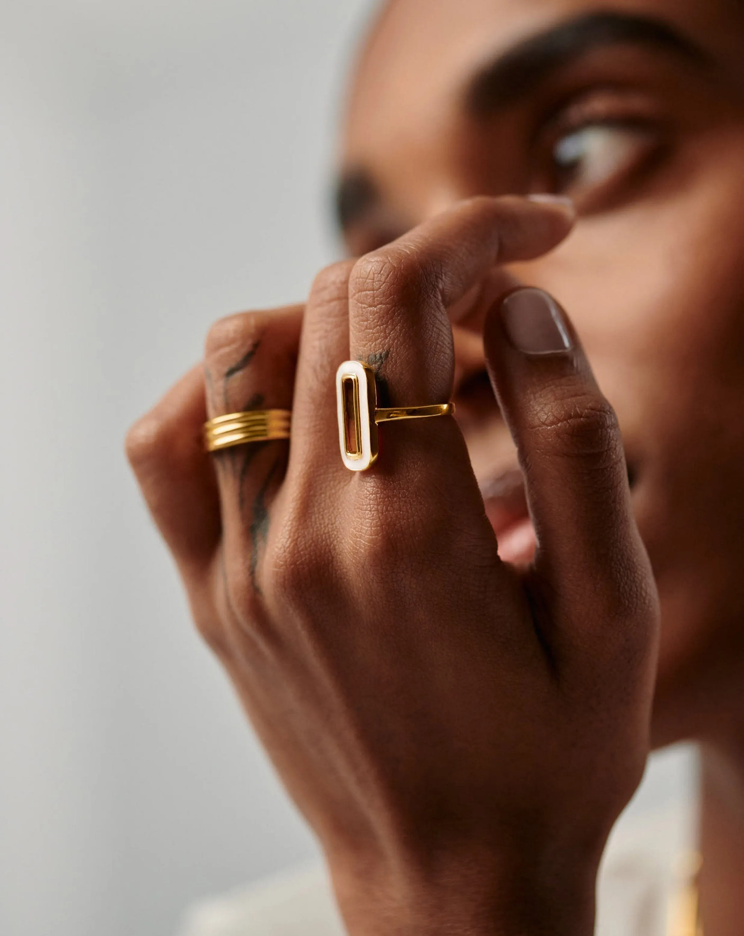 Enamel Haze Ovate Ring