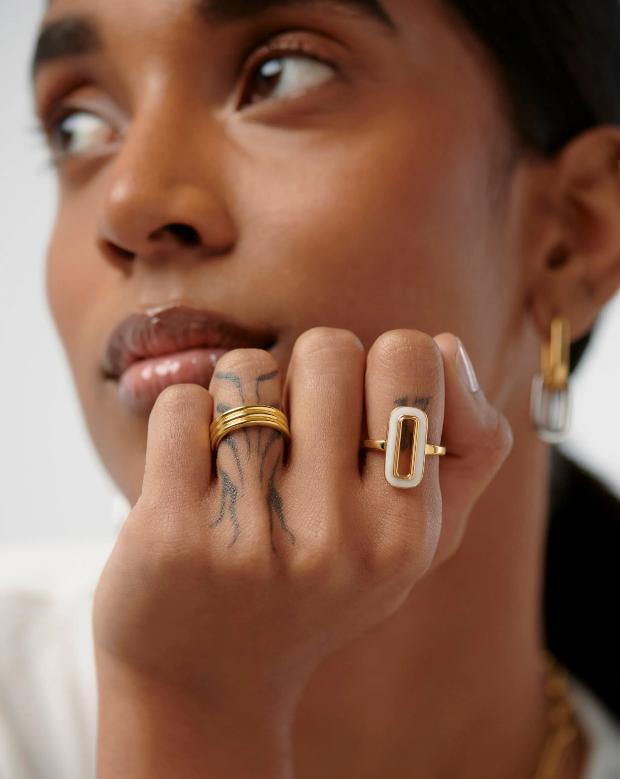 Enamel Haze Ovate Ring