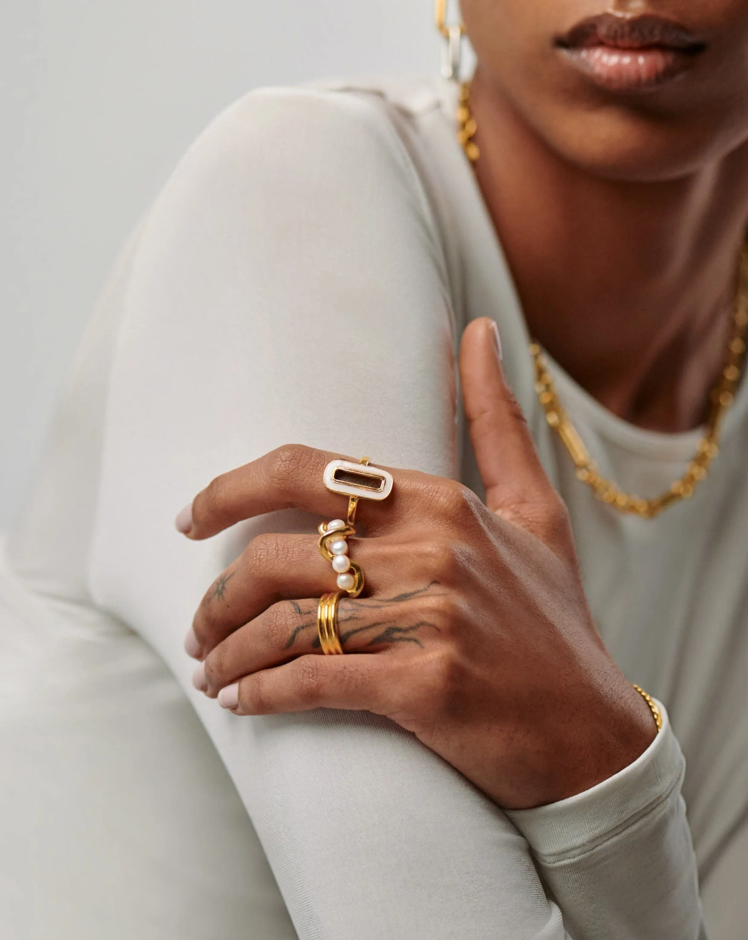 Enamel Haze Ovate Ring