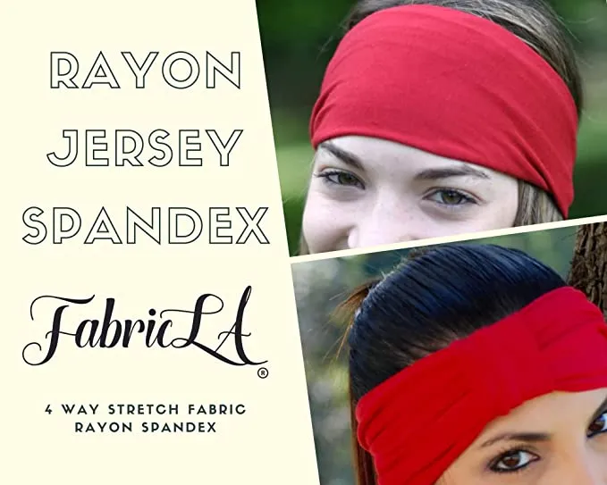 FabricLA Rayon Jersey Spandex - 4 Way Stretch Fabric Rayon Spandex| 240GSM 60 inches Wide | Red