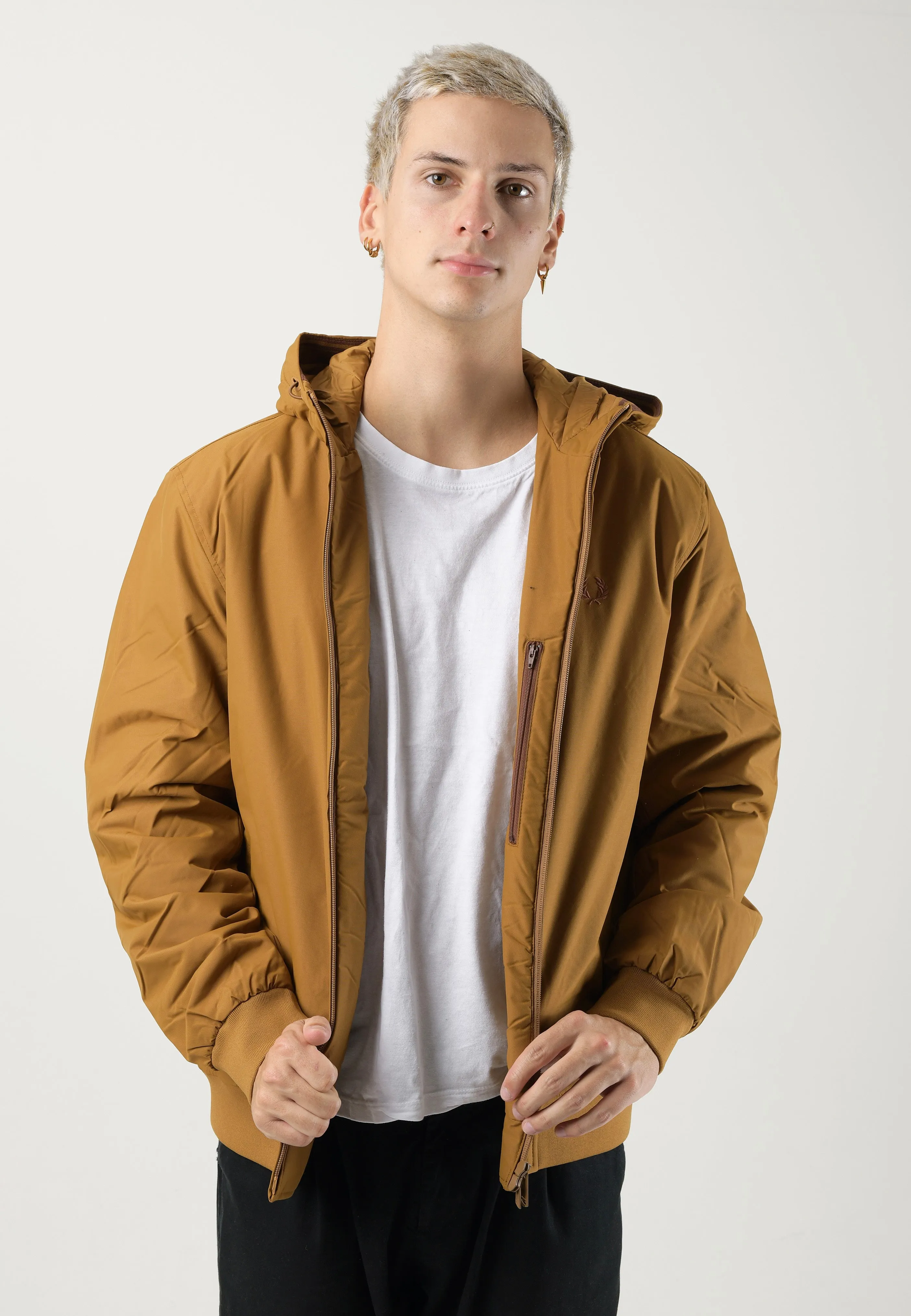 Fred Perry - Padded Hooded Brentham Dark Caramel - Jacket