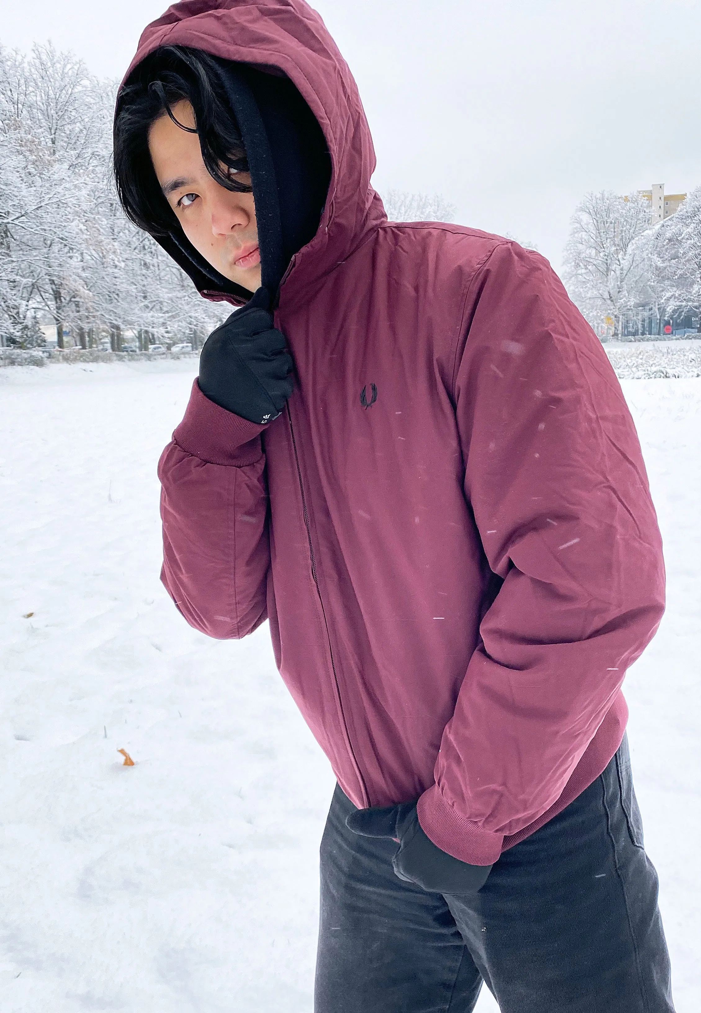 Fred Perry - Padded Hooded Brentham Oxblood - Jacket
