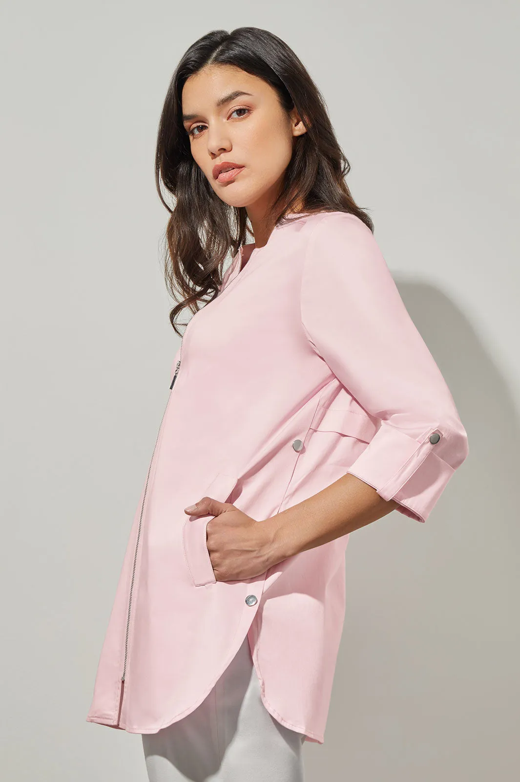 Front Zippered Jacket - Cuff Sleeve 100% Cotton