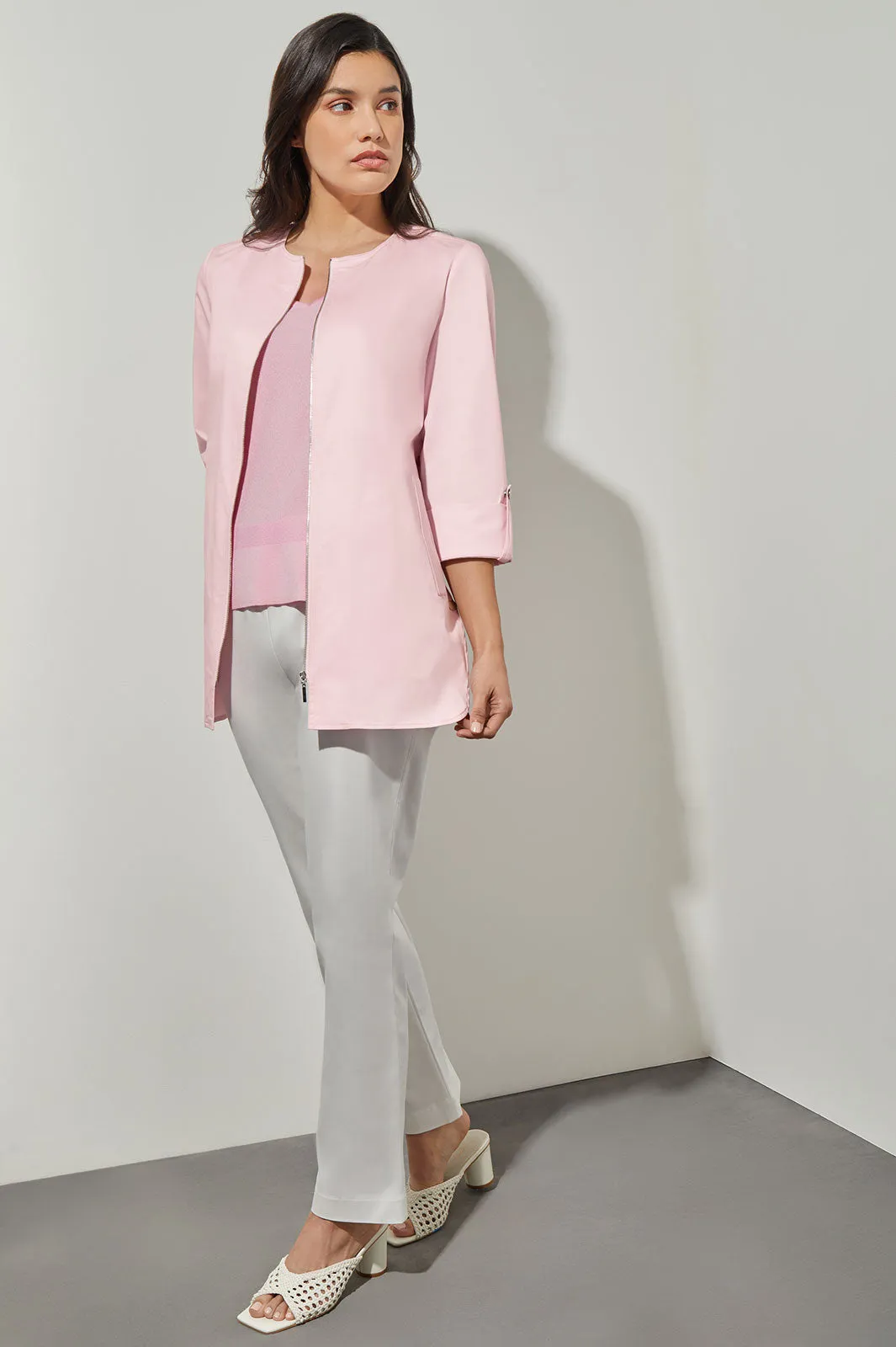 Front Zippered Jacket - Cuff Sleeve 100% Cotton