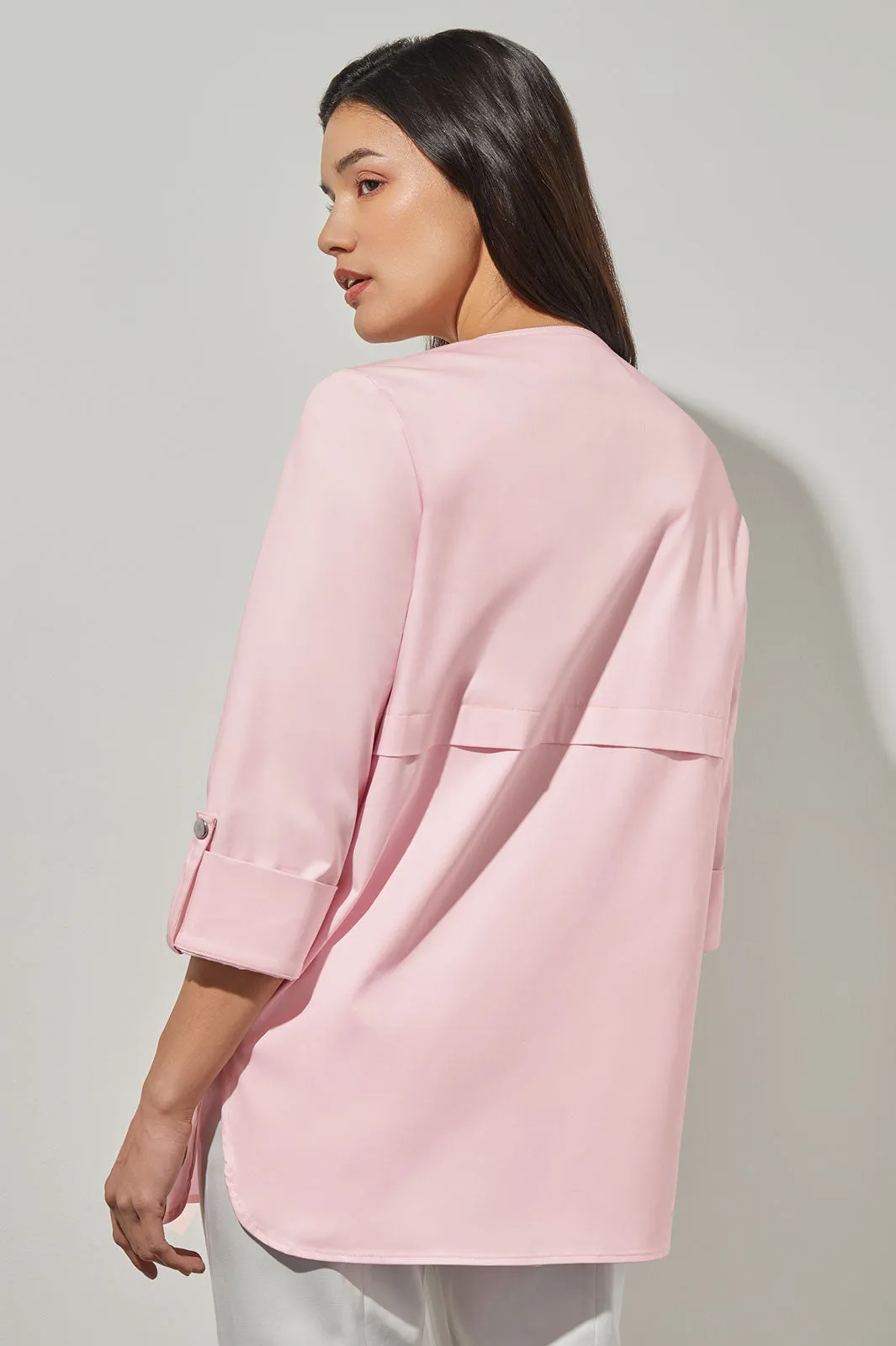Front Zippered Jacket - Cuff Sleeve 100% Cotton
