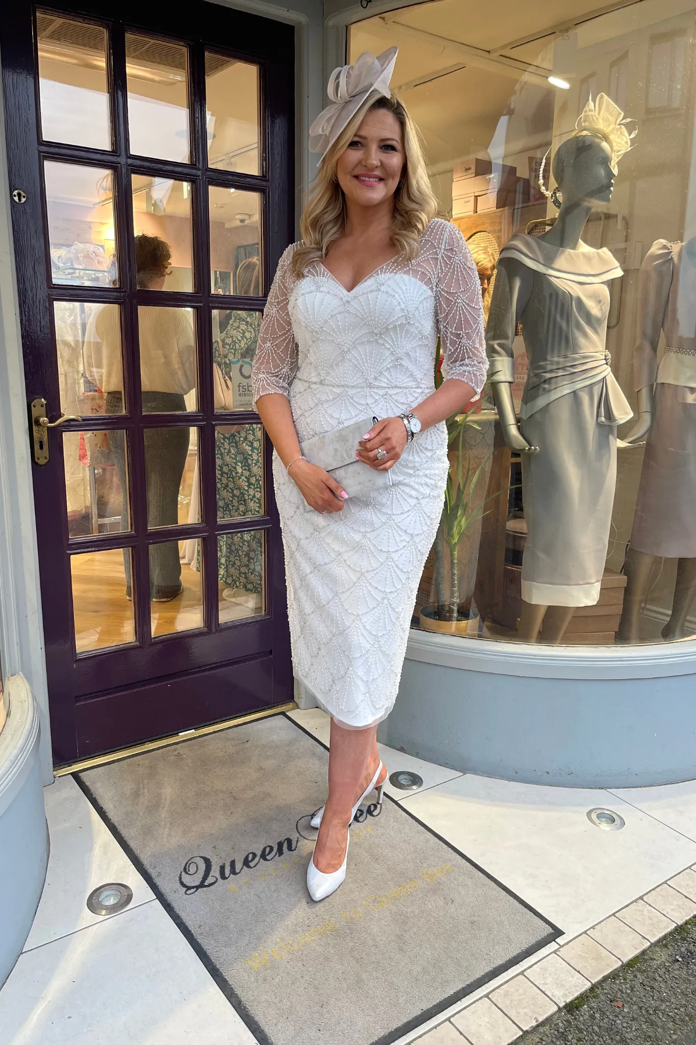 Gill Harvey Ivory Beaded Dress