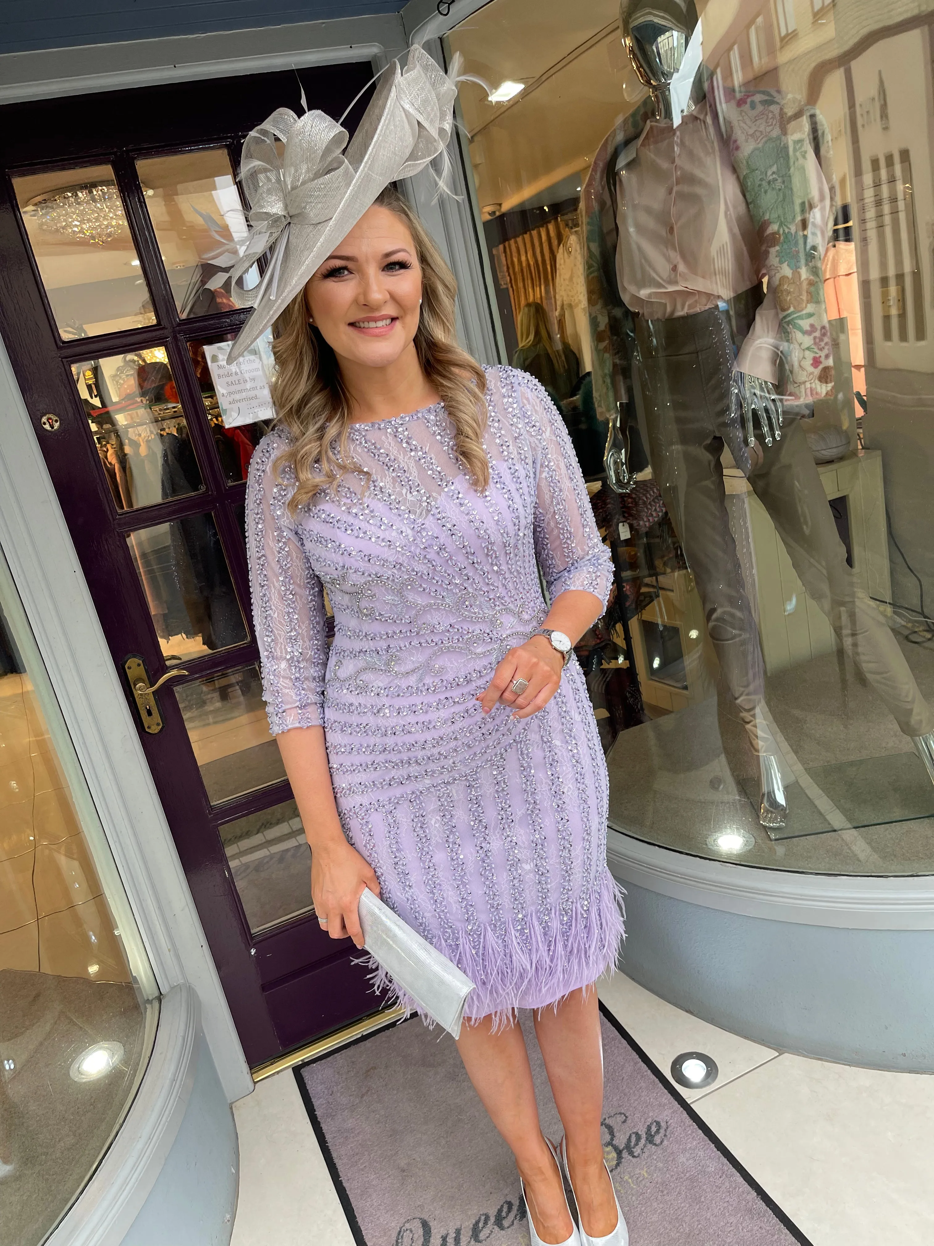 Gill HarveyLavender Embellished Feather Bottom