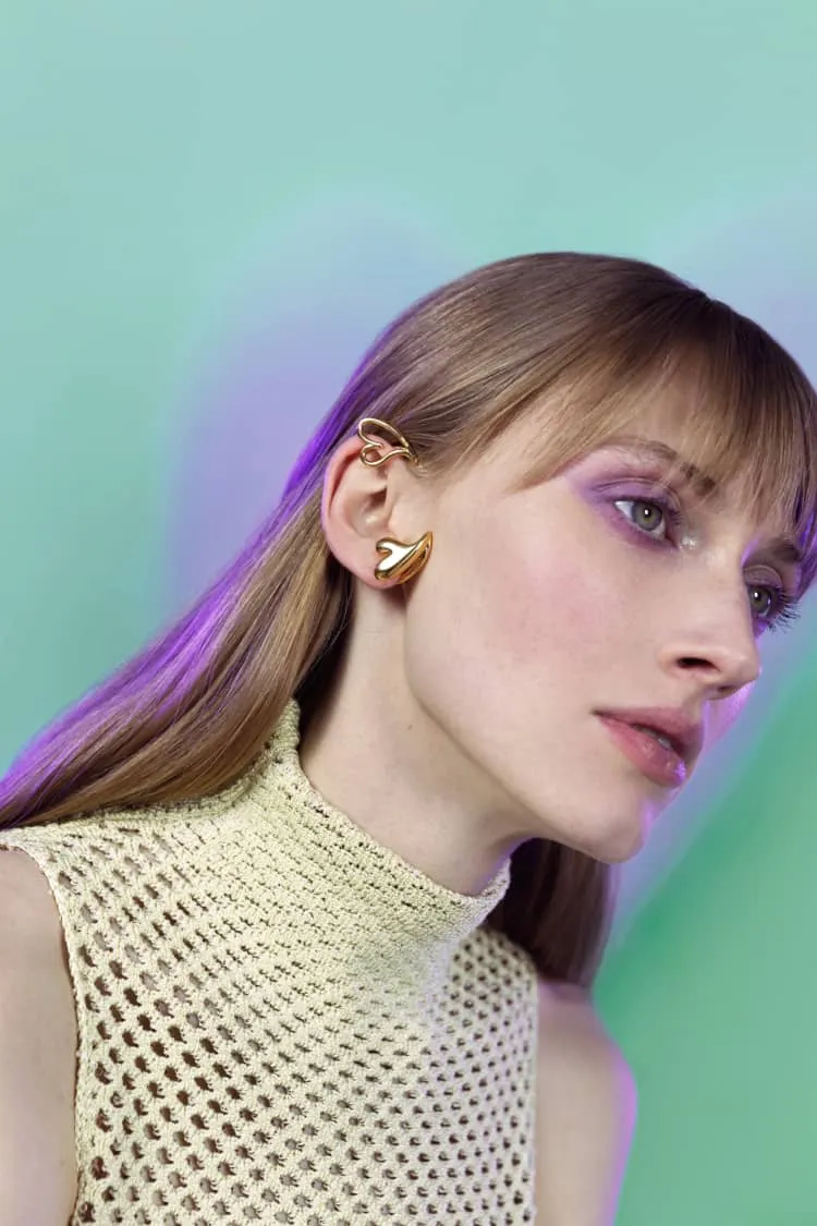 hearts earcuff in gold