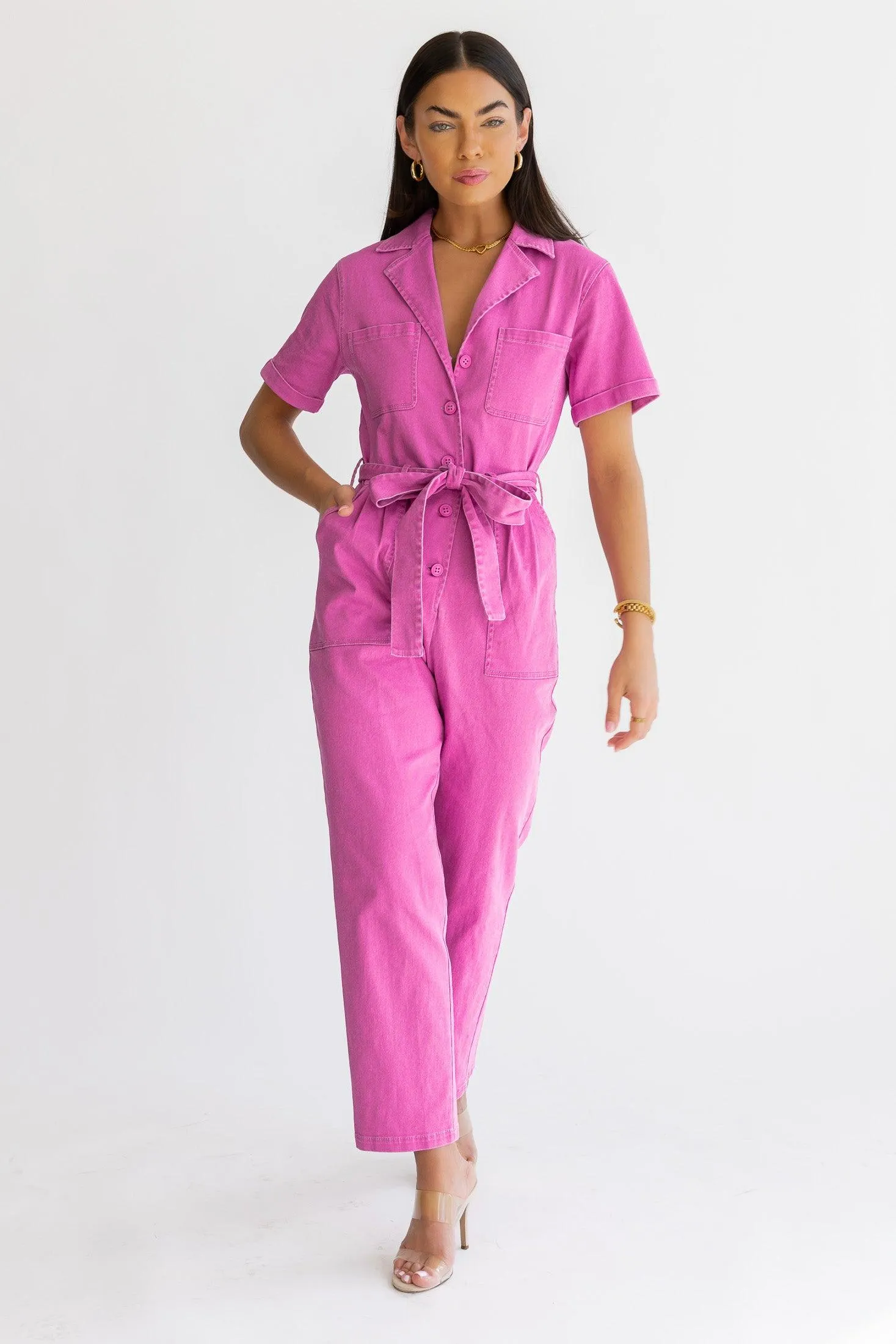 Kendall Pink Washed Jumpsuit - Final Sale