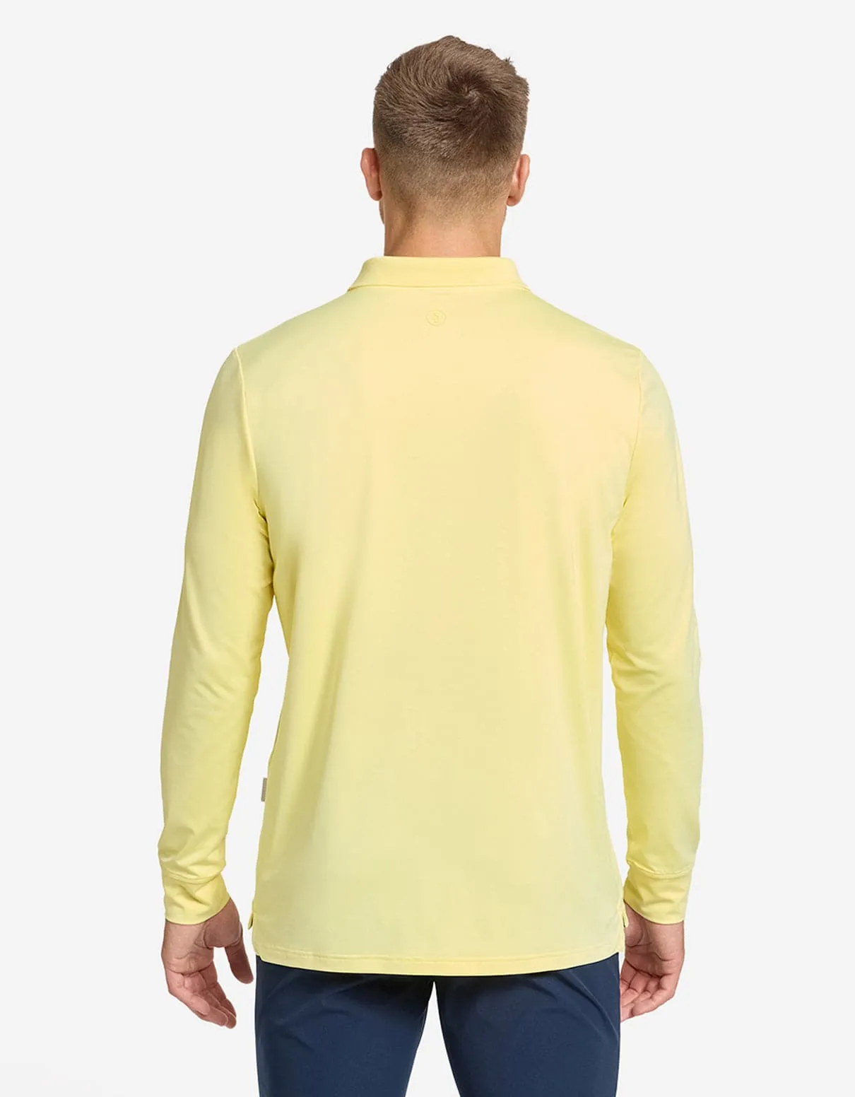 Long Sleeve Rib Collar Polo Shirt UPF 50  Active Collection