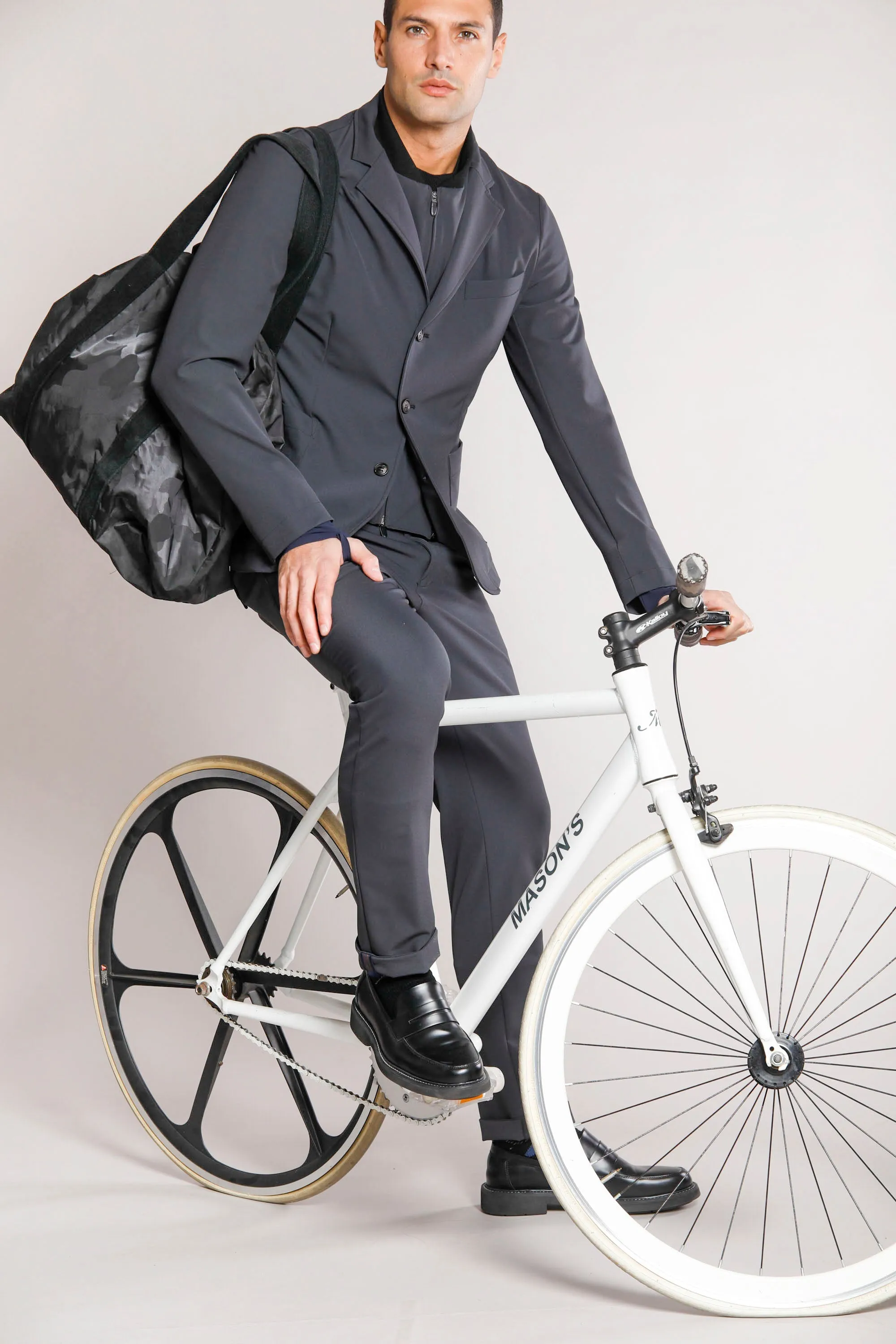 Milano Jog pantalone chino uomo in jersey dynamic extra slim fit