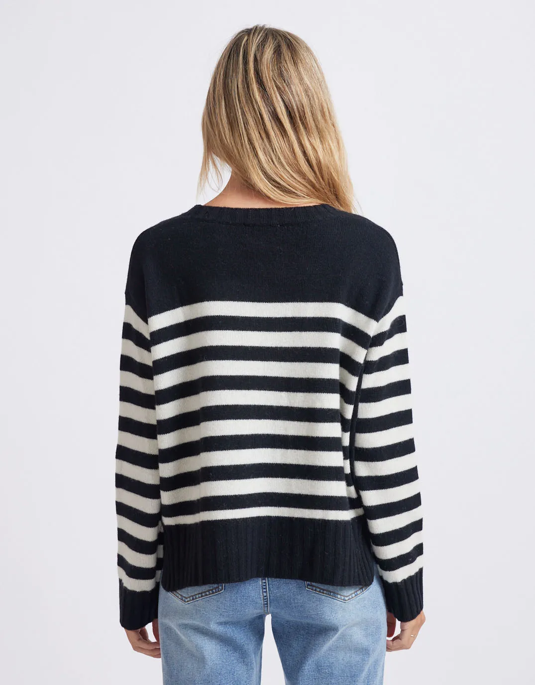 Saint-Germain Crew Knit Jumper - Black/White Stripe