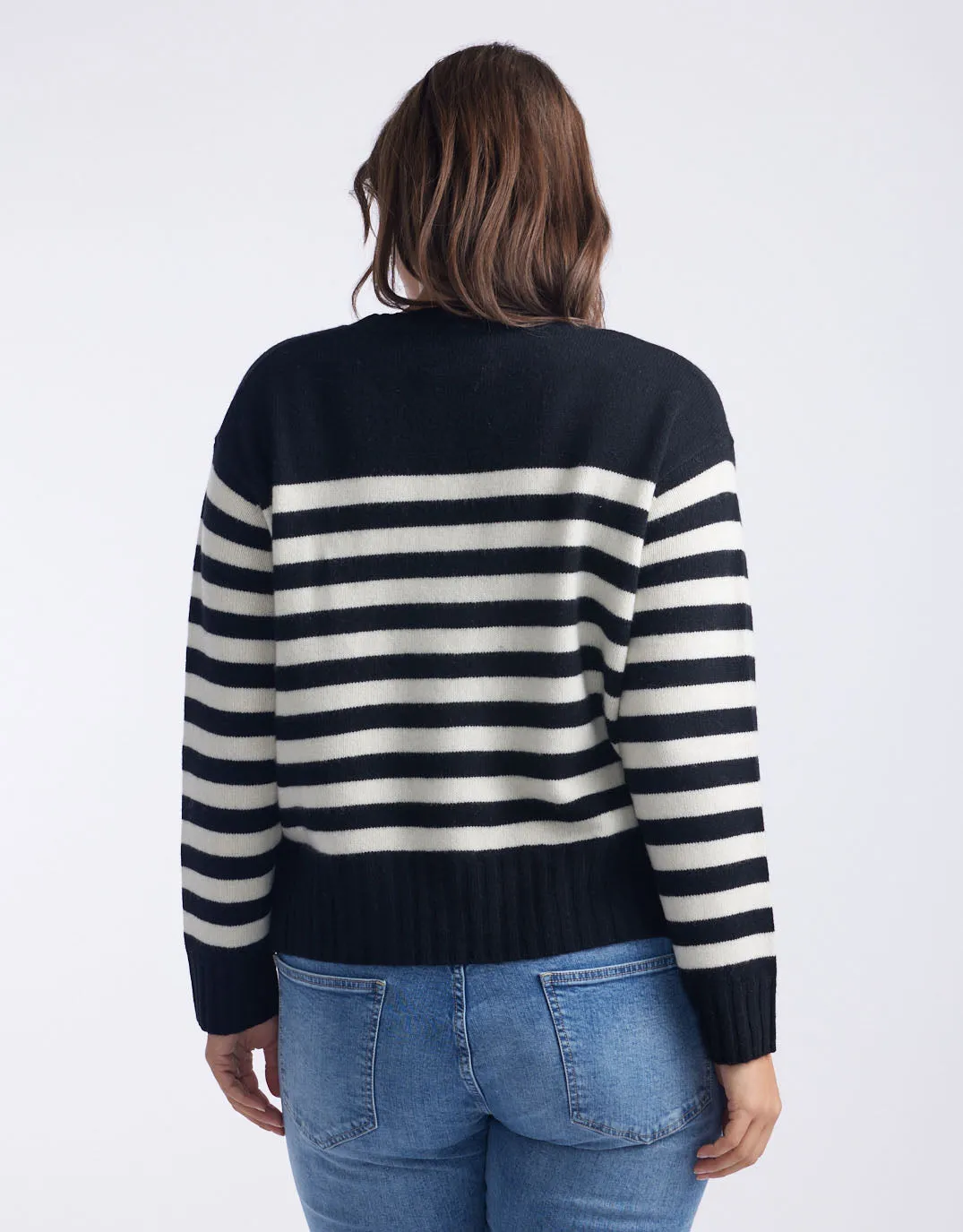 Saint-Germain Crew Knit Jumper - Black/White Stripe