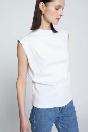 Stateside Luxe 2x1 Rib Asymmetric Tank in White