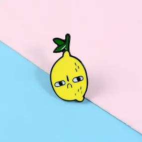 Unhappy Lemon Alloy Brooch Pin for Clothing and Bags