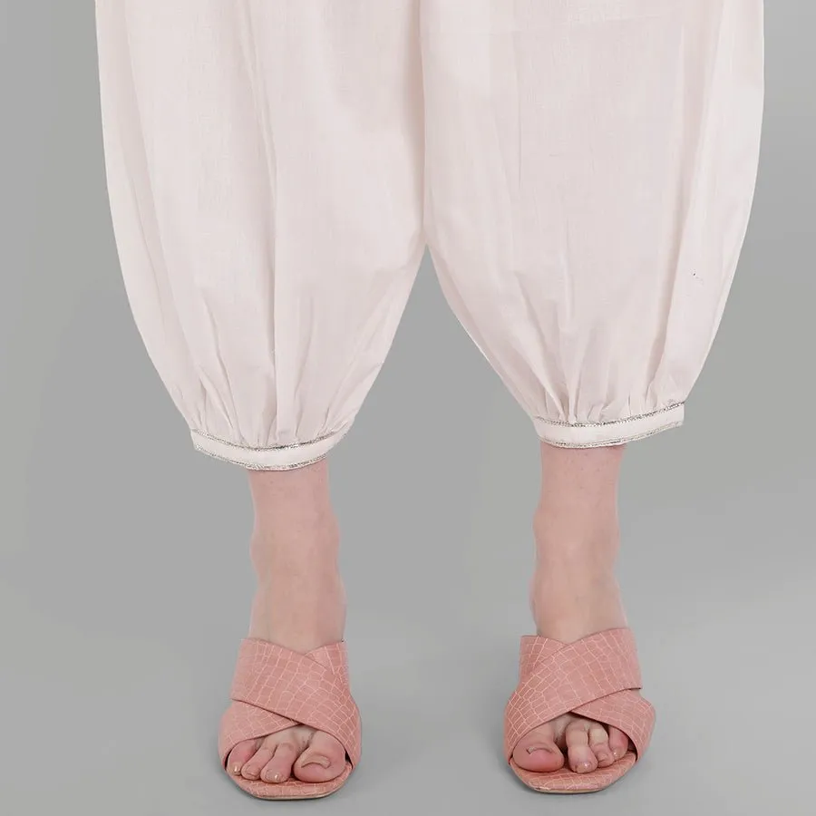 White Cotton Harem Pants